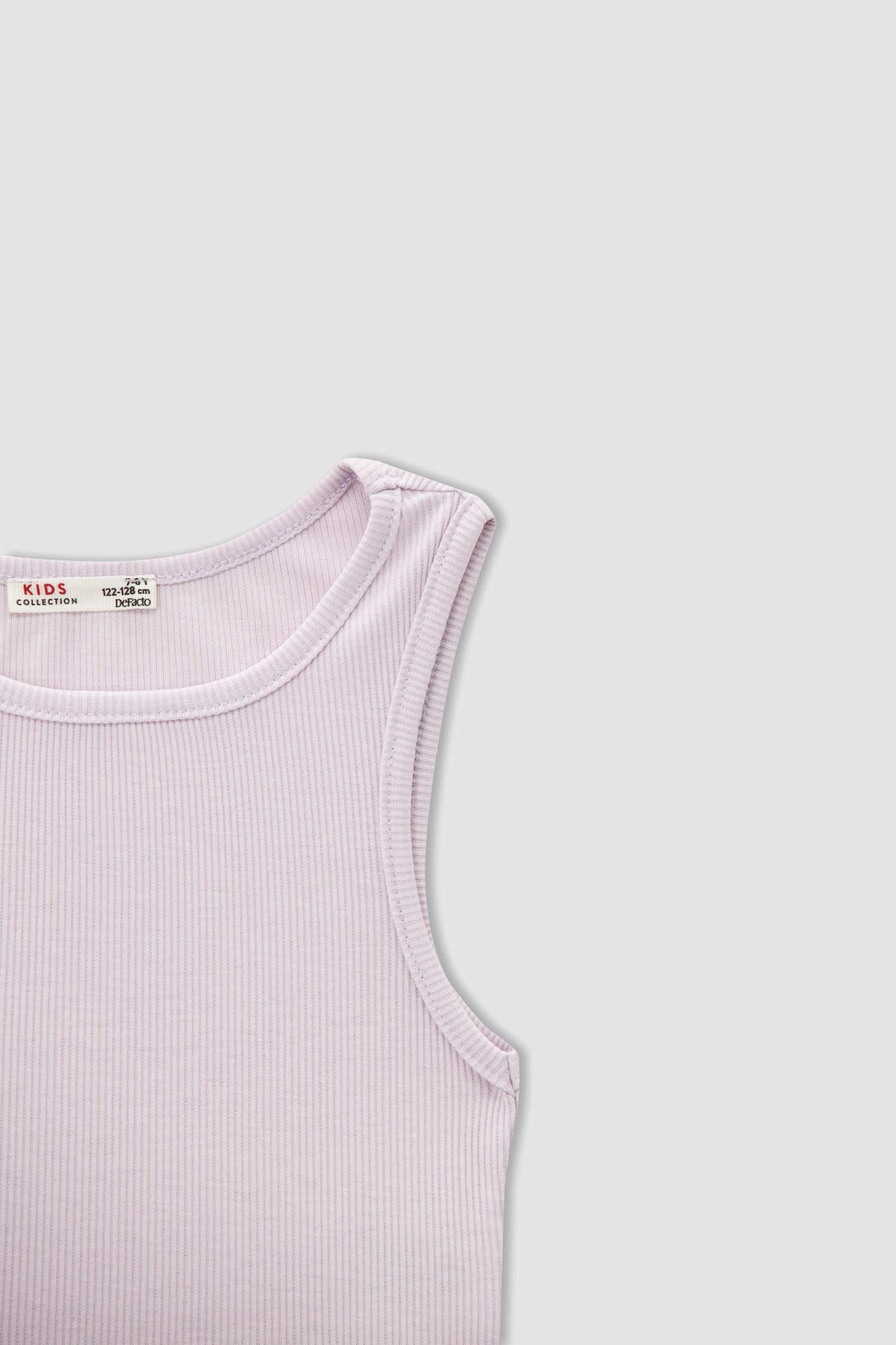 Kız Çocuk Basic Esnek Dokulu 2'li Crop Atlet