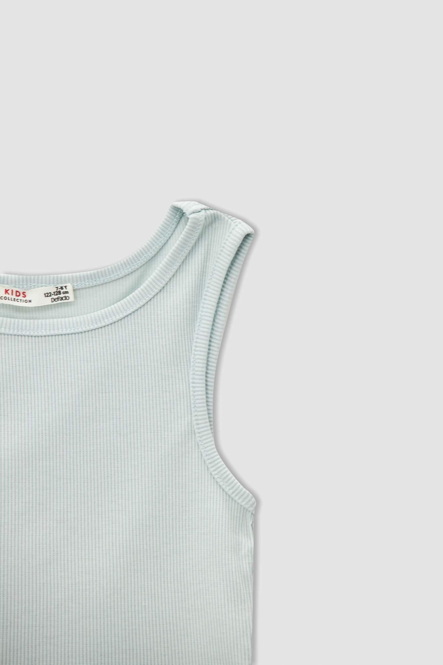 Kız Çocuk Basic Esnek Dokulu 2'li Crop Atlet