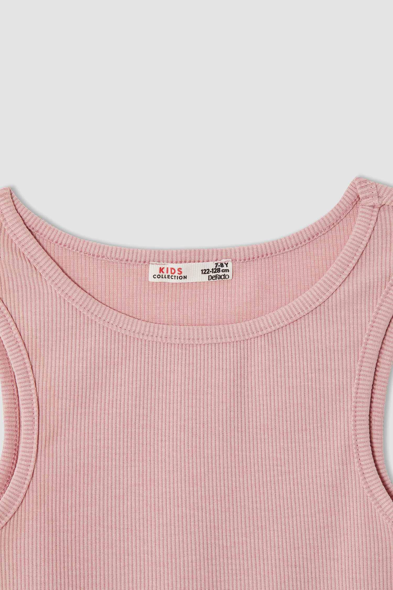 Kız Çocuk Basic Esnek Dokulu 2'li Crop Atlet