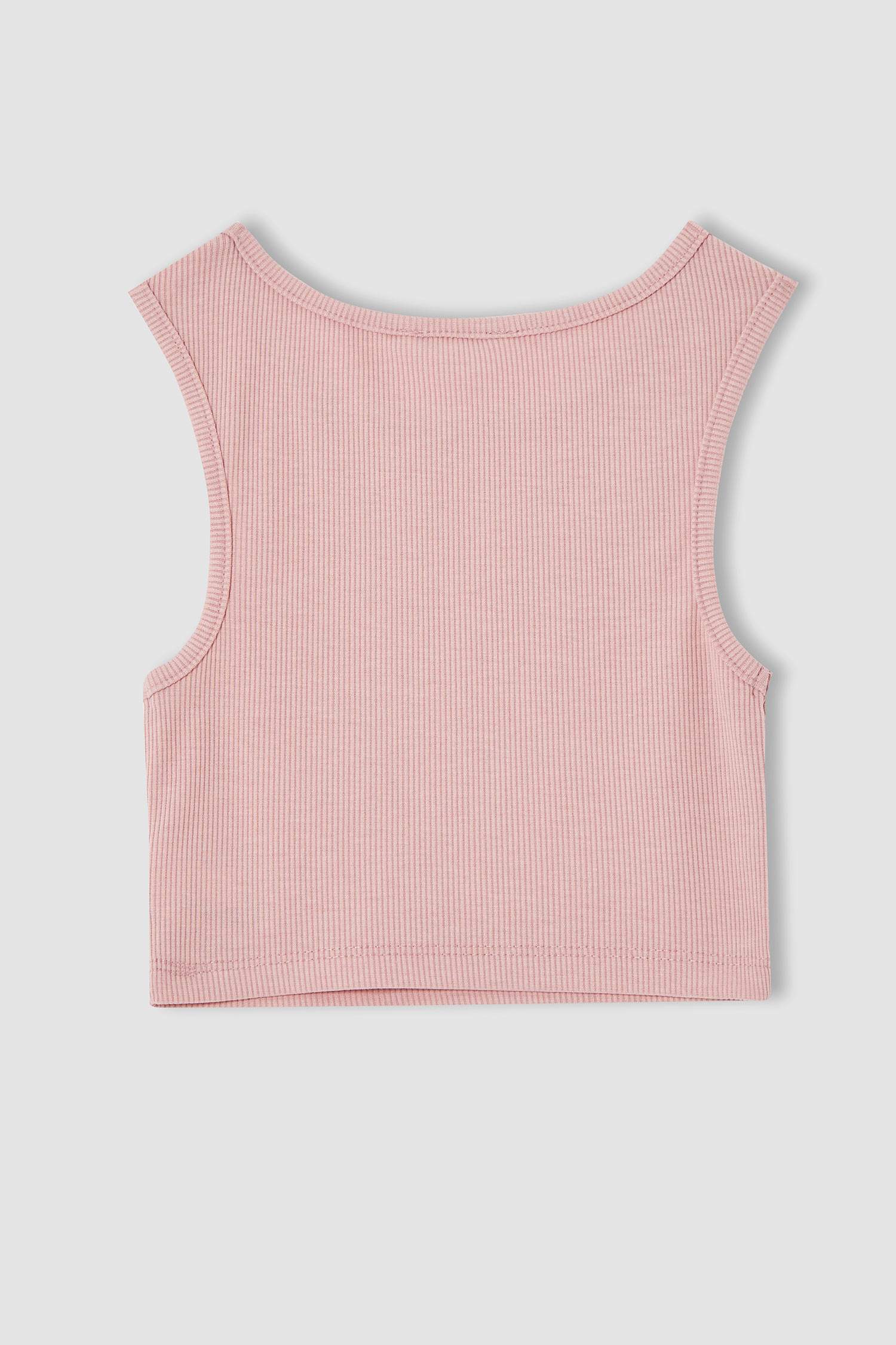 Kız Çocuk Basic Esnek Dokulu 2'li Crop Atlet
