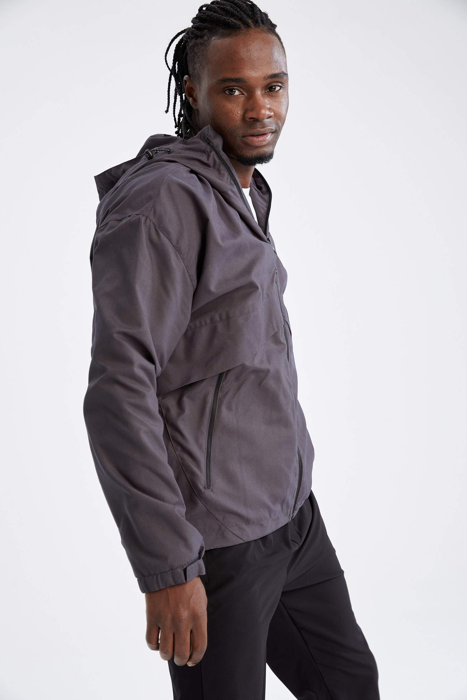 Regular Fit Kapüşonlu Polar Astarlı Mont