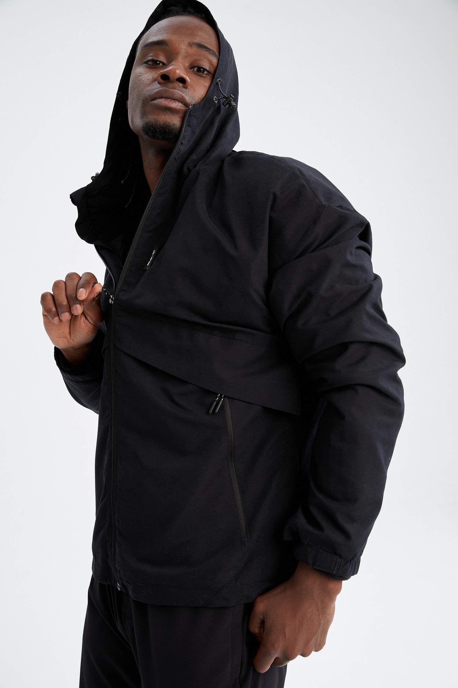 Regular Fit Kapüşonlu Polar Astarlı Mont