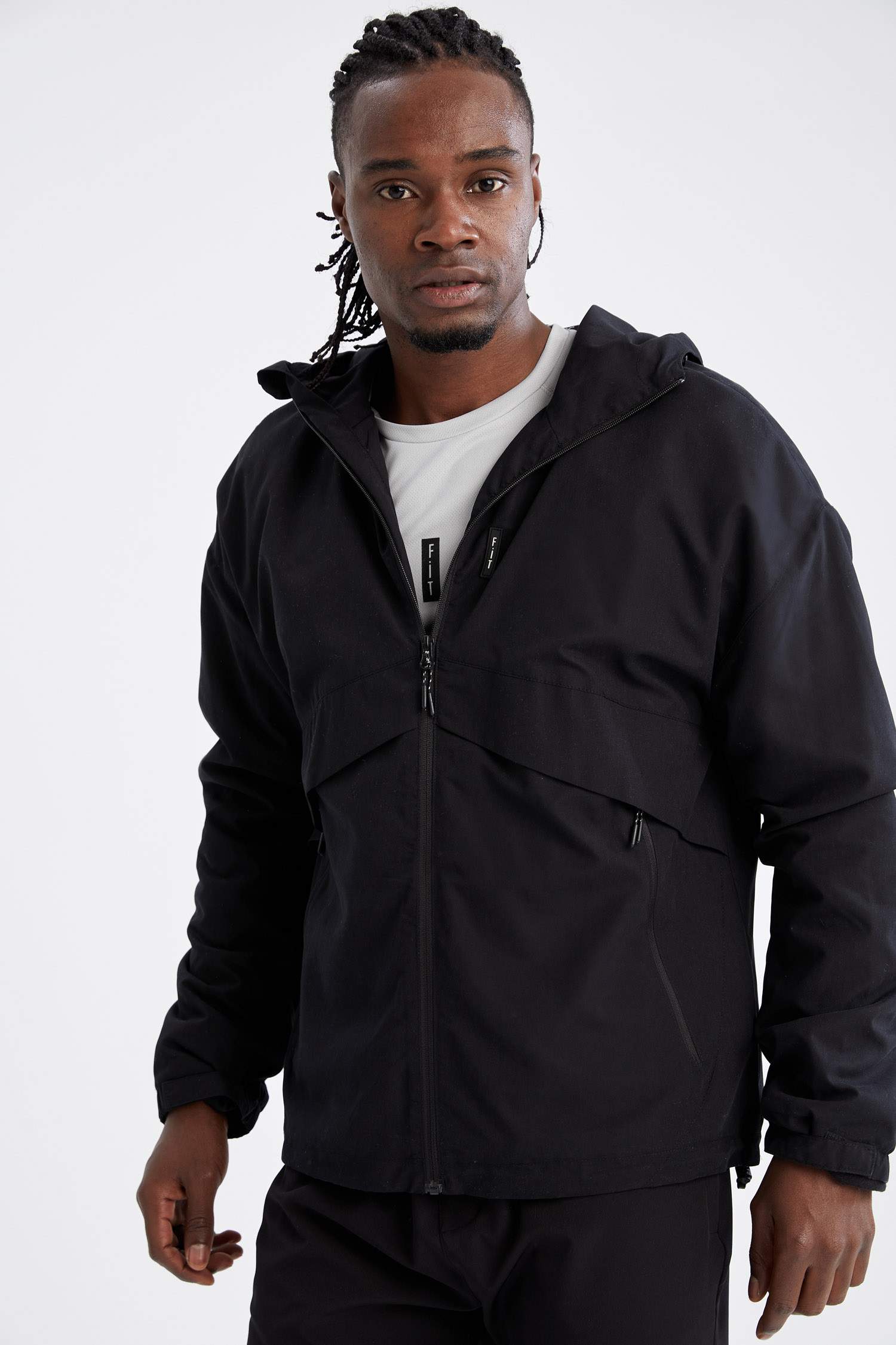 Regular Fit Kapüşonlu Polar Astarlı Mont