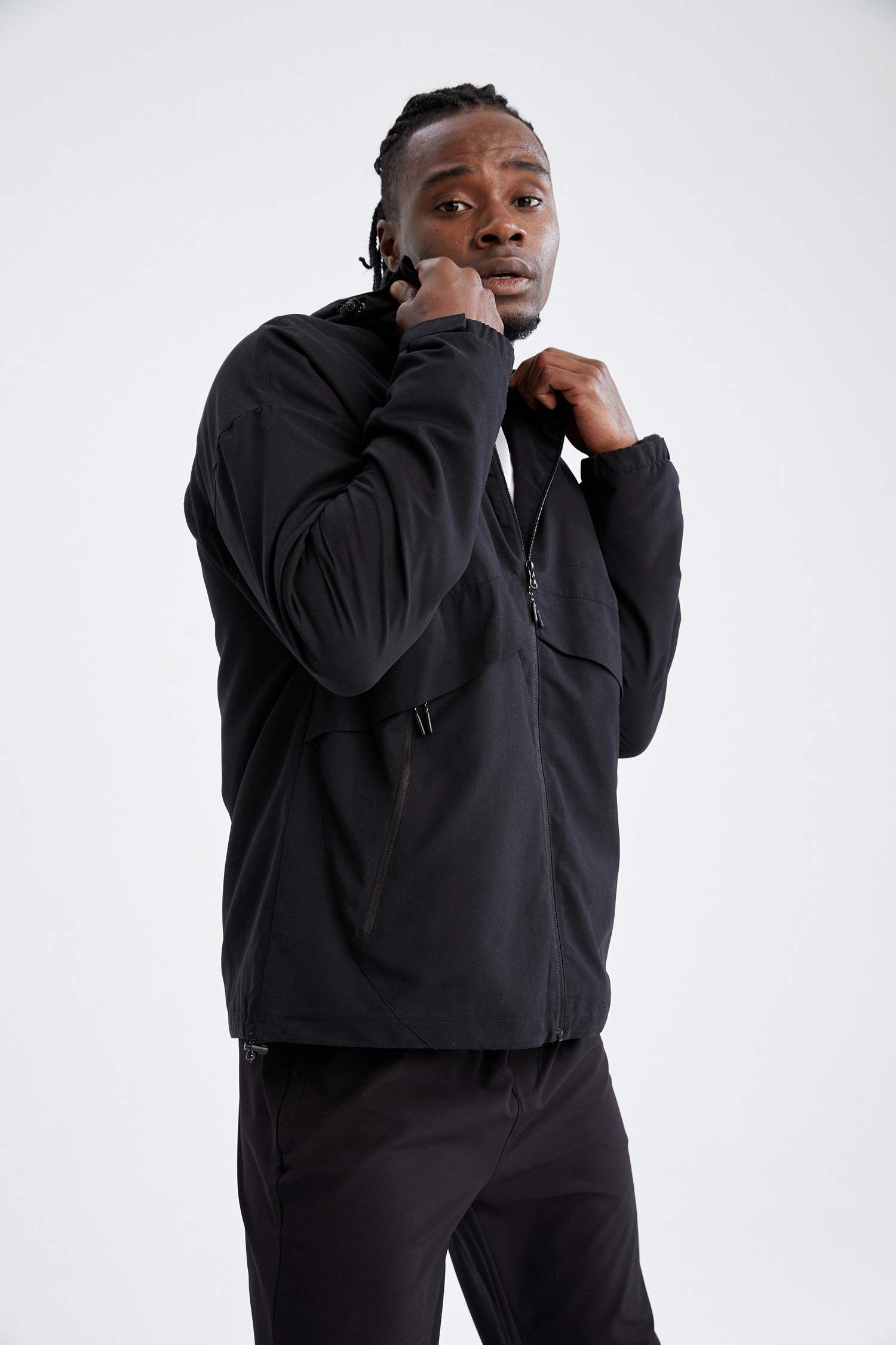 Regular Fit Kapüşonlu Polar Astarlı Mont