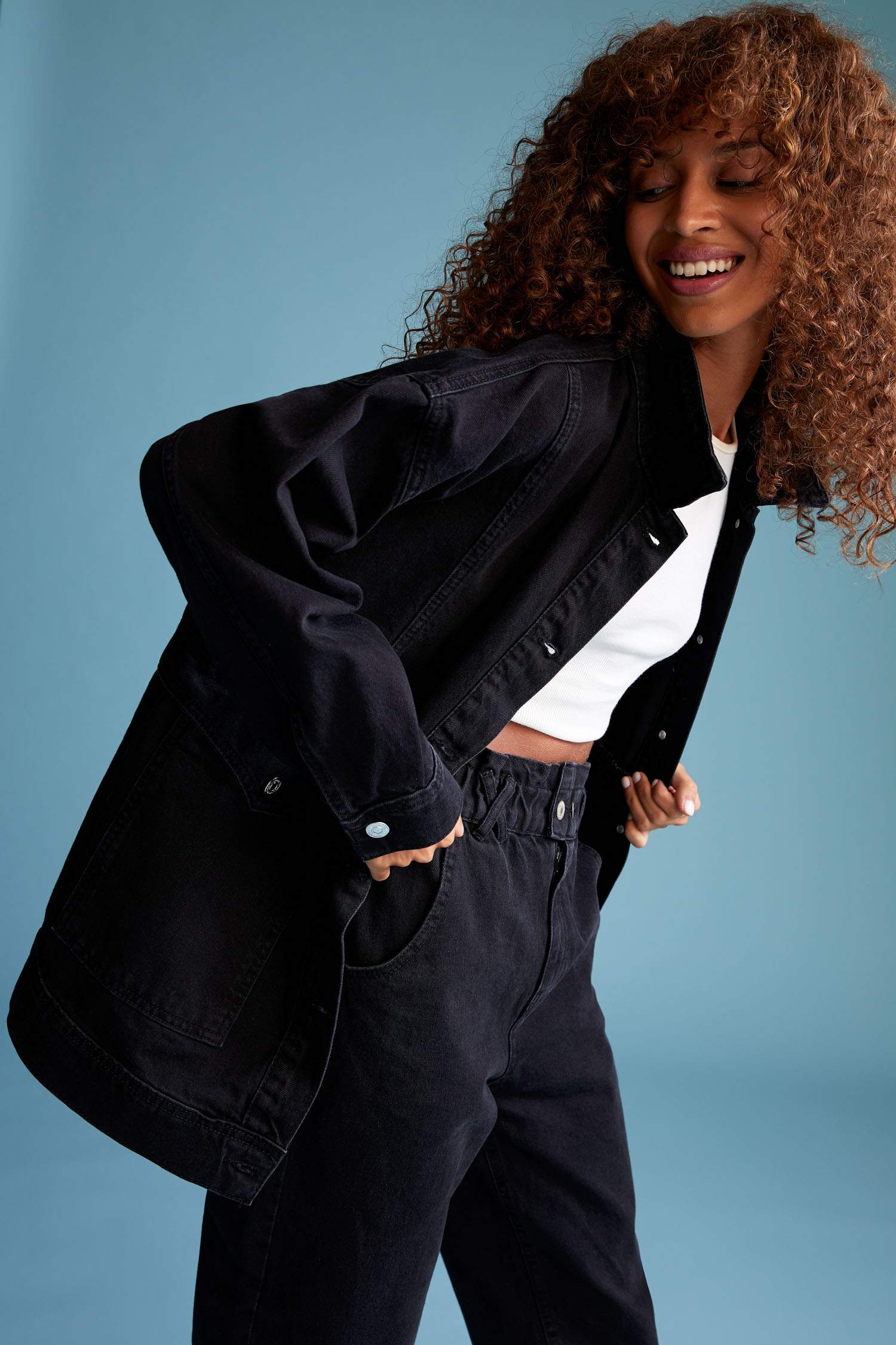Basic Oversize Fit Jean Ceket