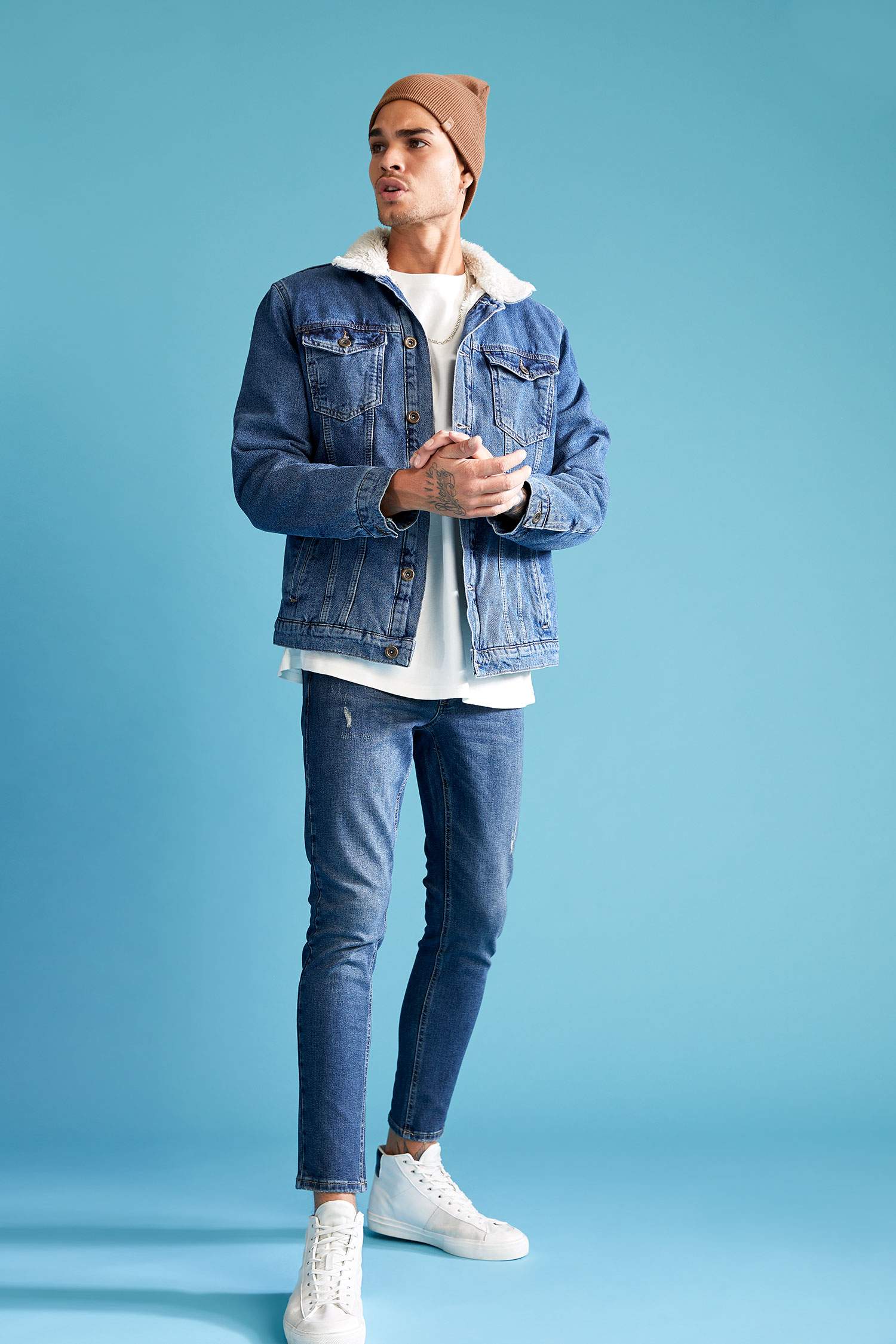 Super Skinny Fit Normal Bel Dar Paça Yırtık Detaylı Jean Pantolon