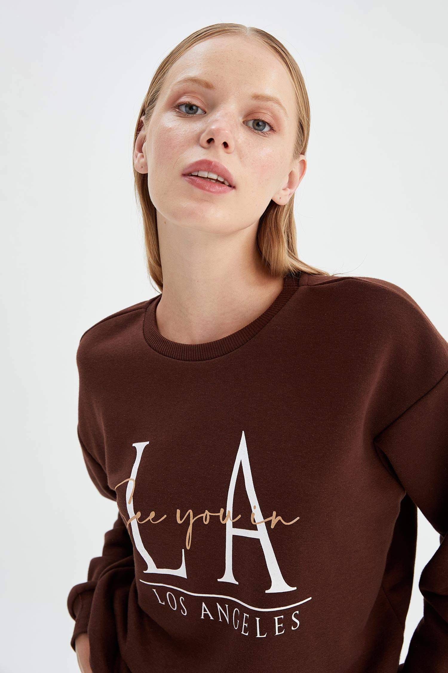 Slogan Baskılı Relax Fit Sweatshirt