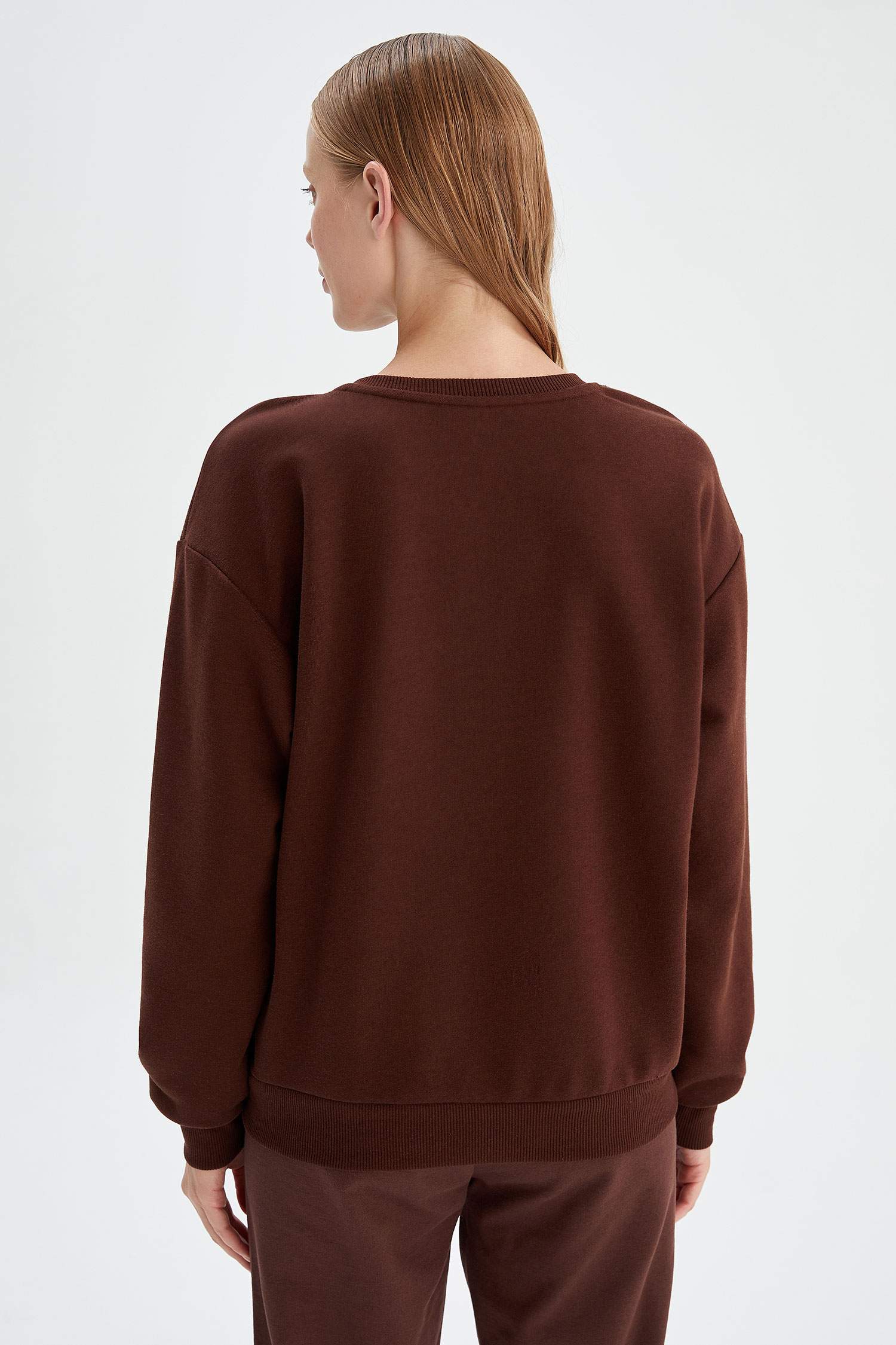 Slogan Baskılı Relax Fit Sweatshirt