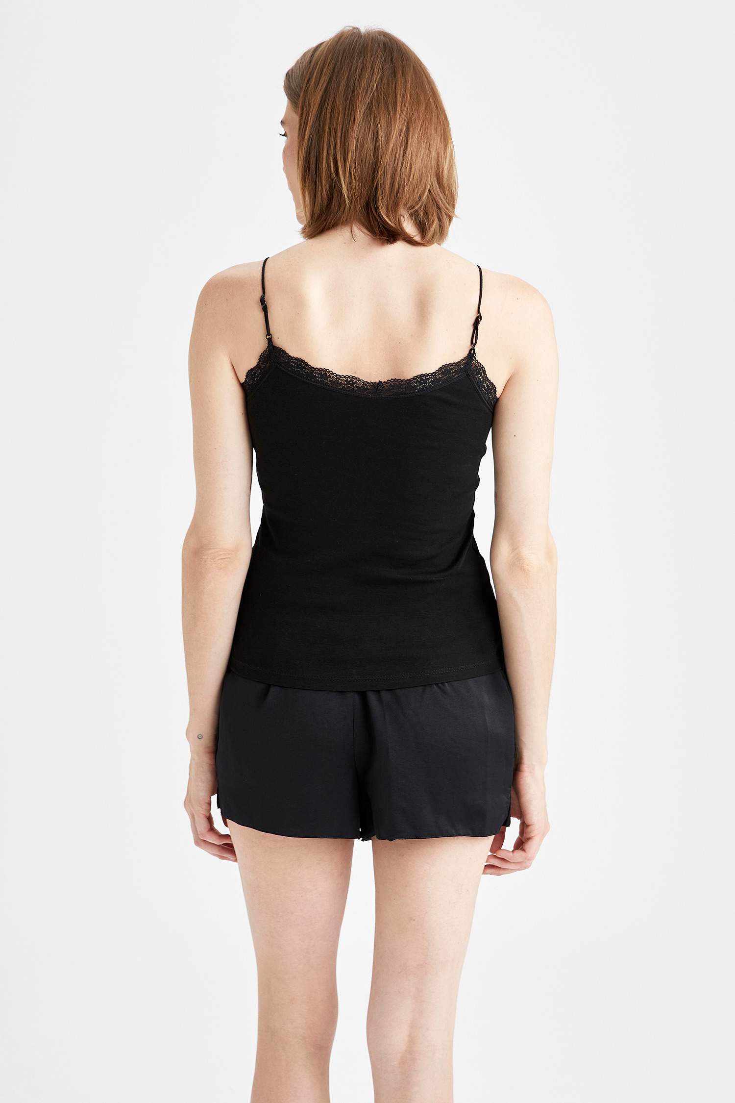 Dantel Detaylı İp Askılı Slim Fit Pamuklu 2'li Atlet