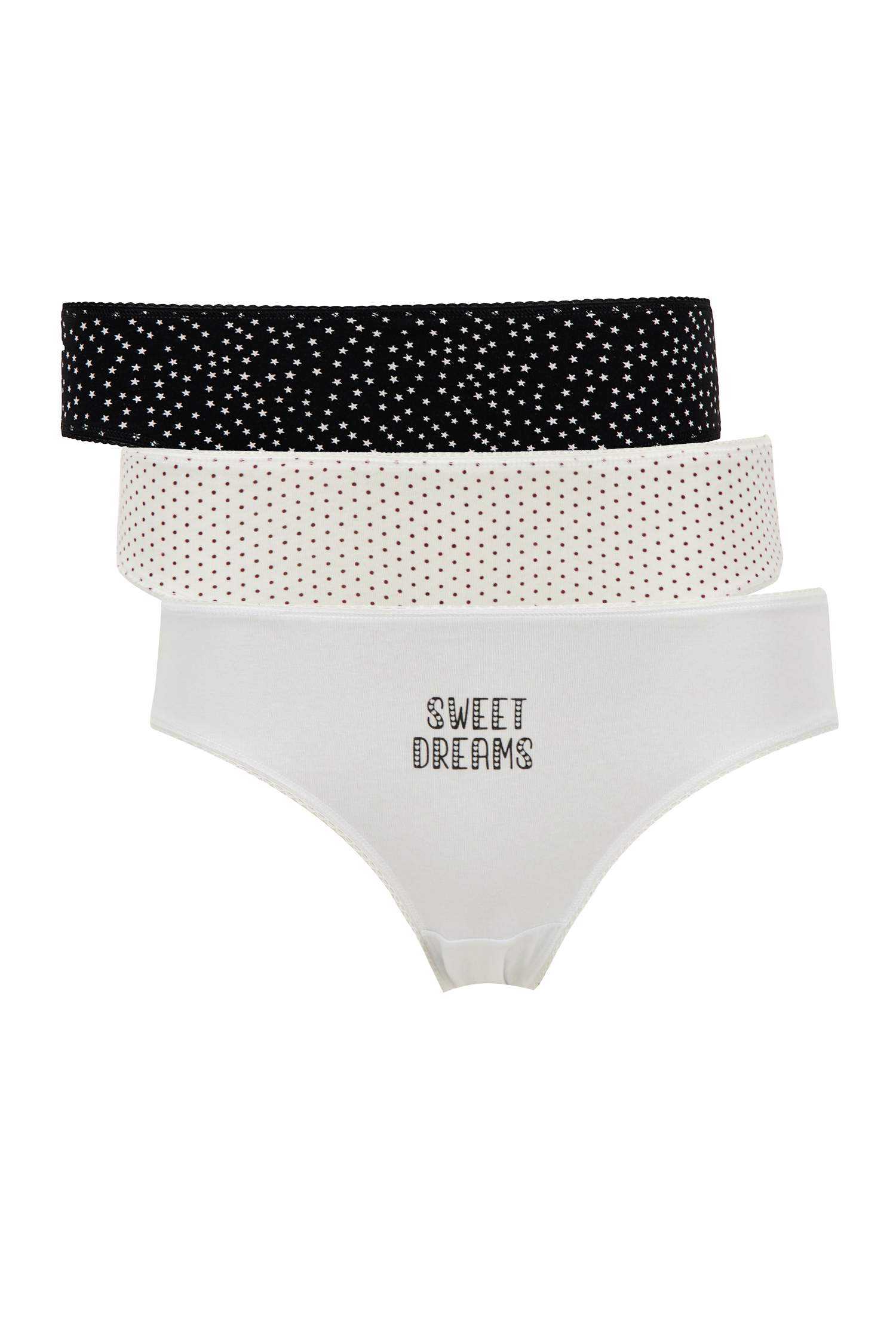 Desenli 3'lü Bikini Külot