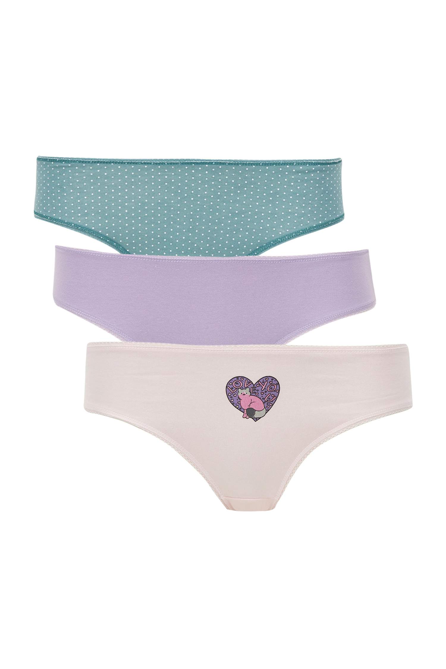 3'lü Basic Pamuklu Bikini Külot
