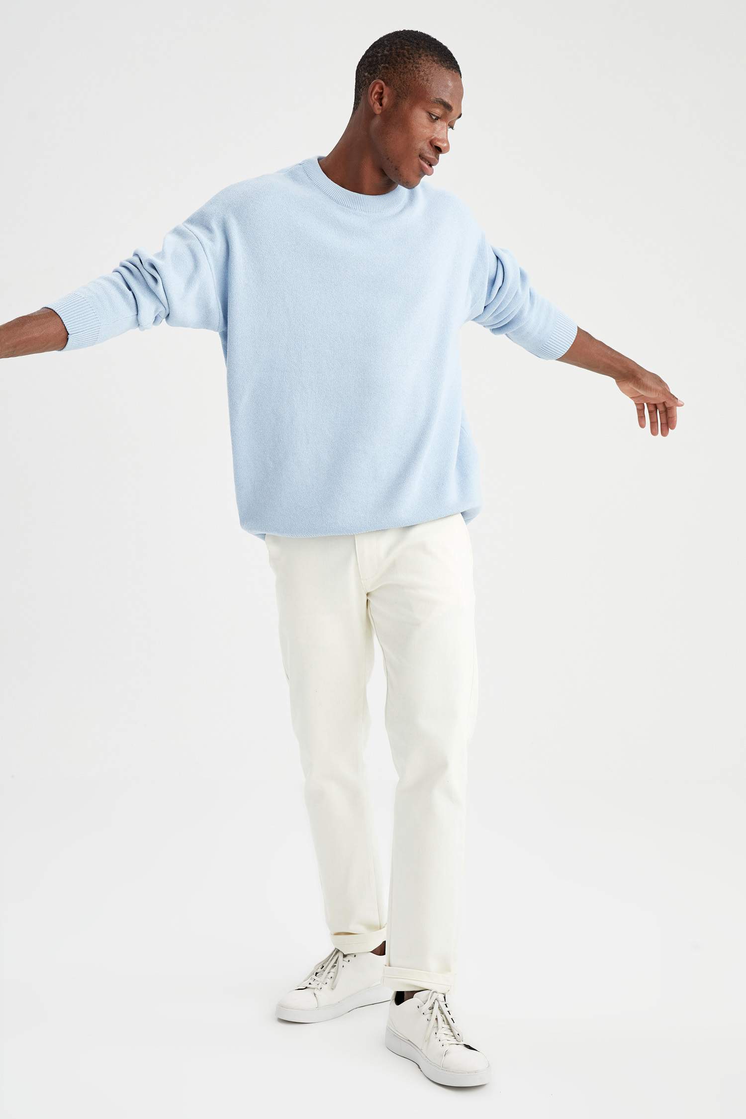 Oversize Fit Bisiklet Yaka Triko Kazak