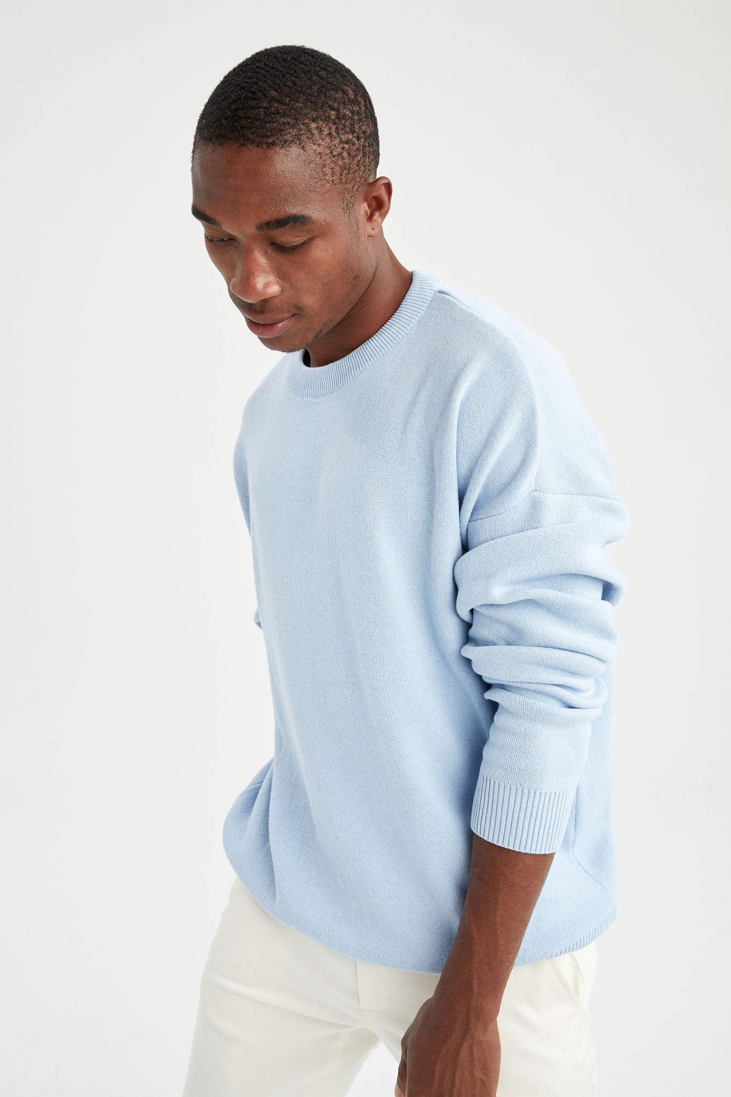 Oversize Fit Bisiklet Yaka Triko Kazak