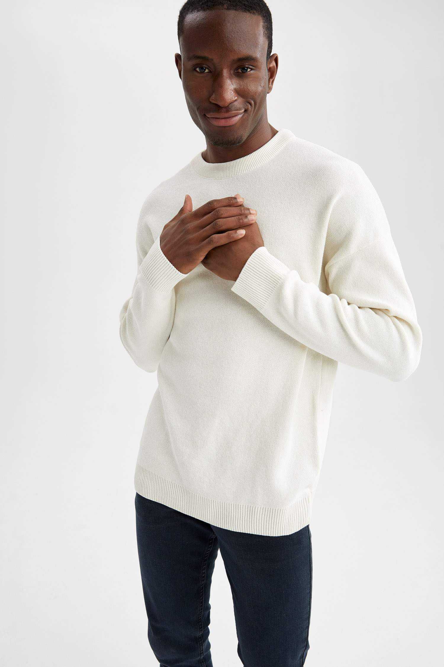 Oversize Fit Bisiklet Yaka Triko Kazak