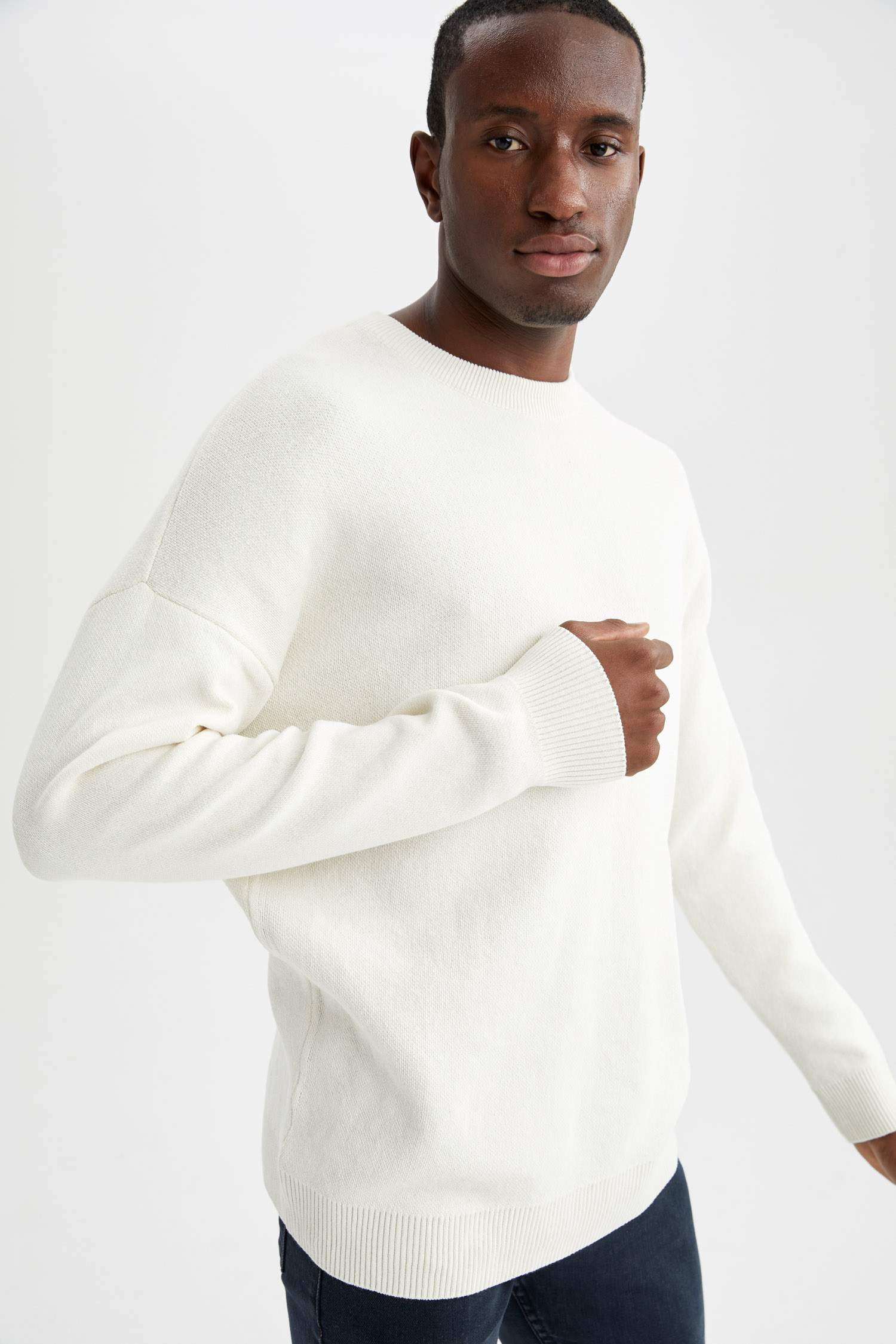 Oversize Fit Bisiklet Yaka Triko Kazak