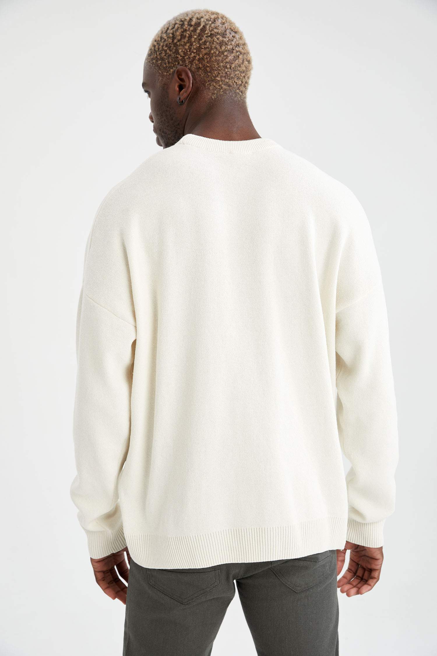 Oversize Fit Bisiklet Yaka Triko Kazak