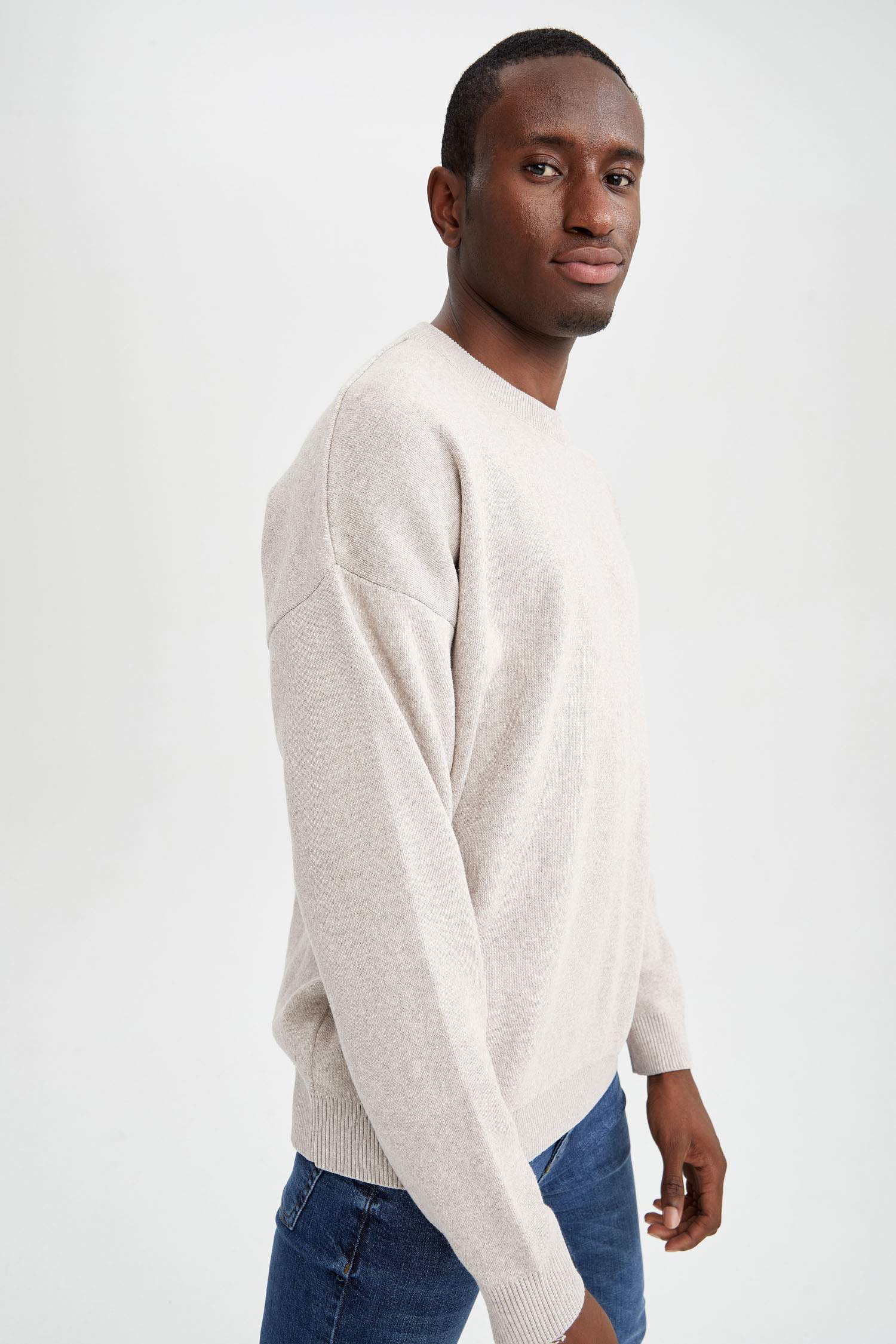 Oversize Fit Bisiklet Yaka Triko Kazak