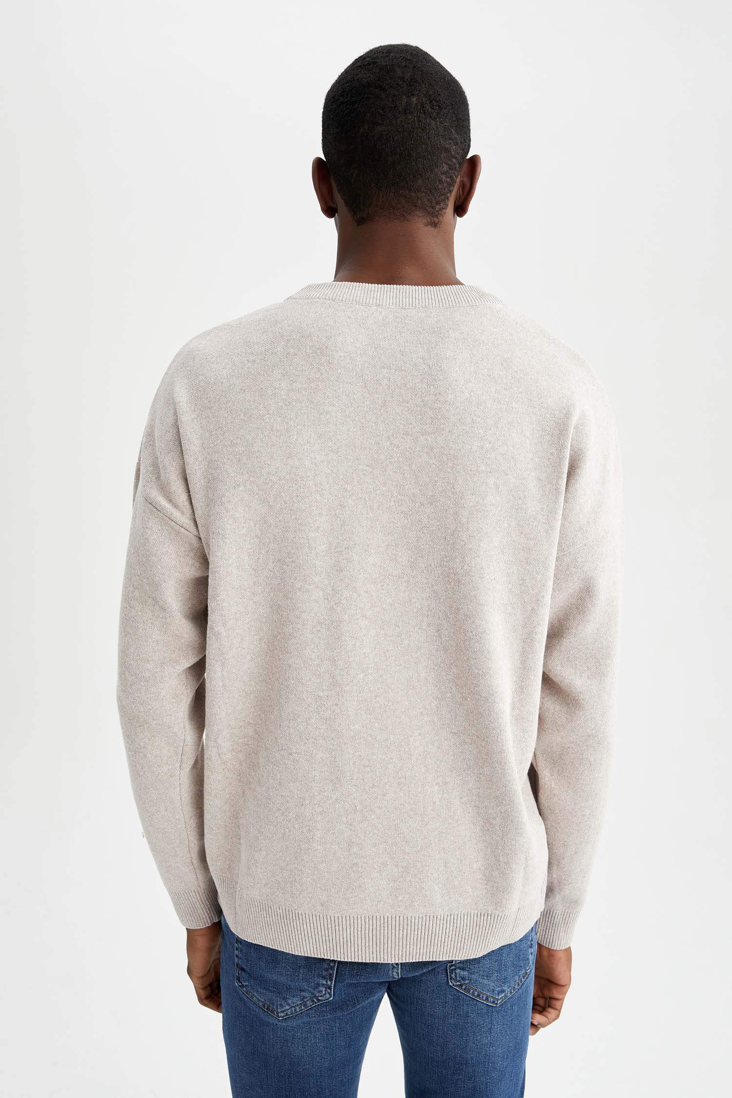 Oversize Fit Bisiklet Yaka Triko Kazak