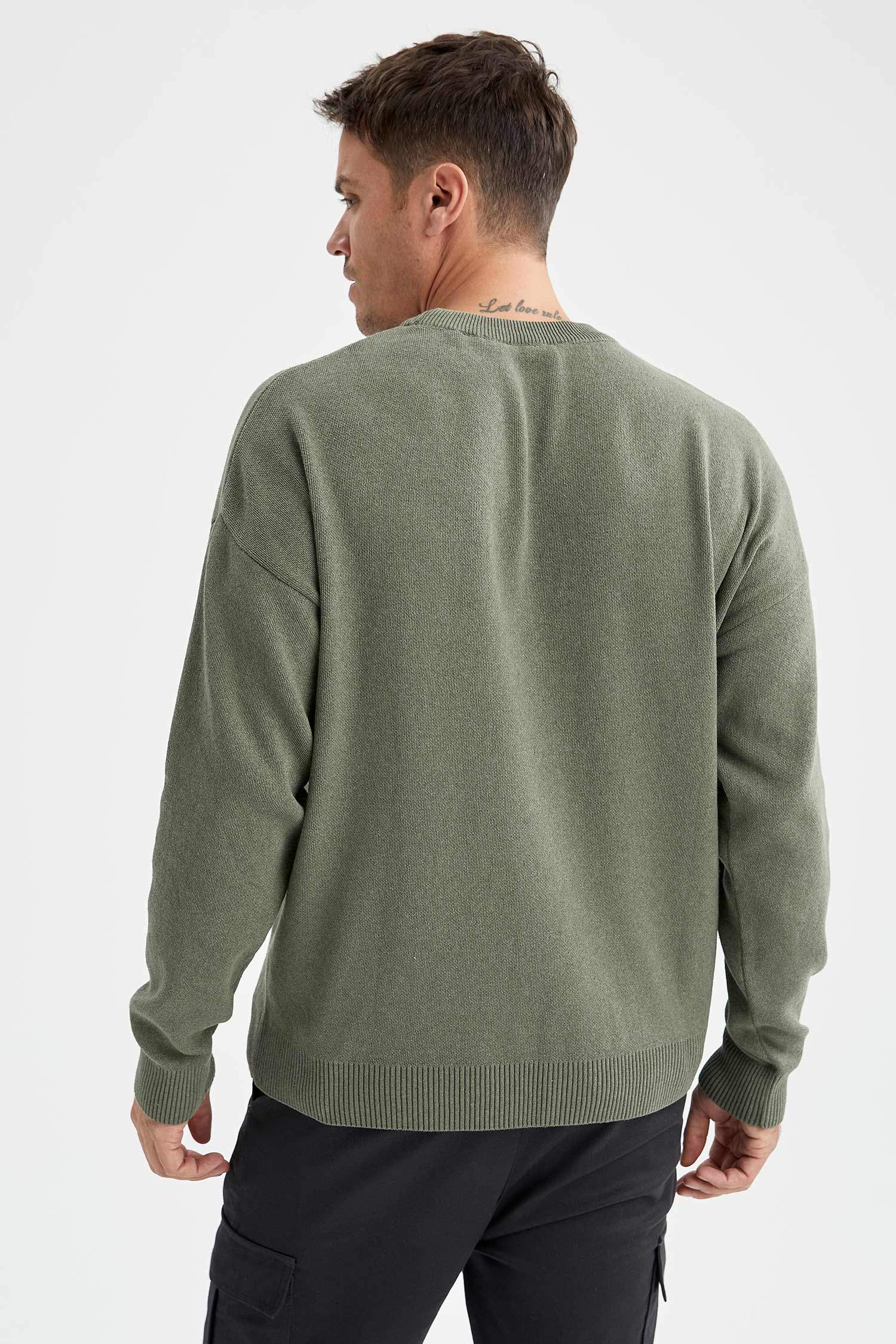 Oversize Fit Bisiklet Yaka Triko Kazak