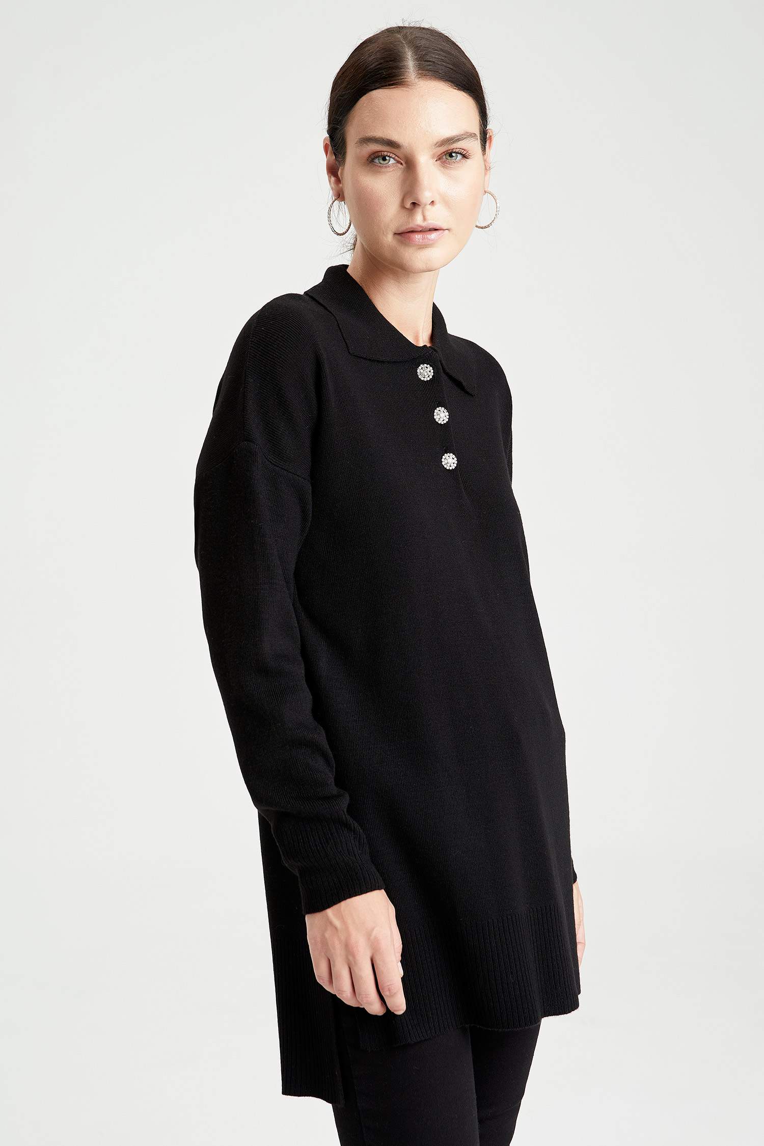 Regular Fit Polo Yaka Triko Tunik