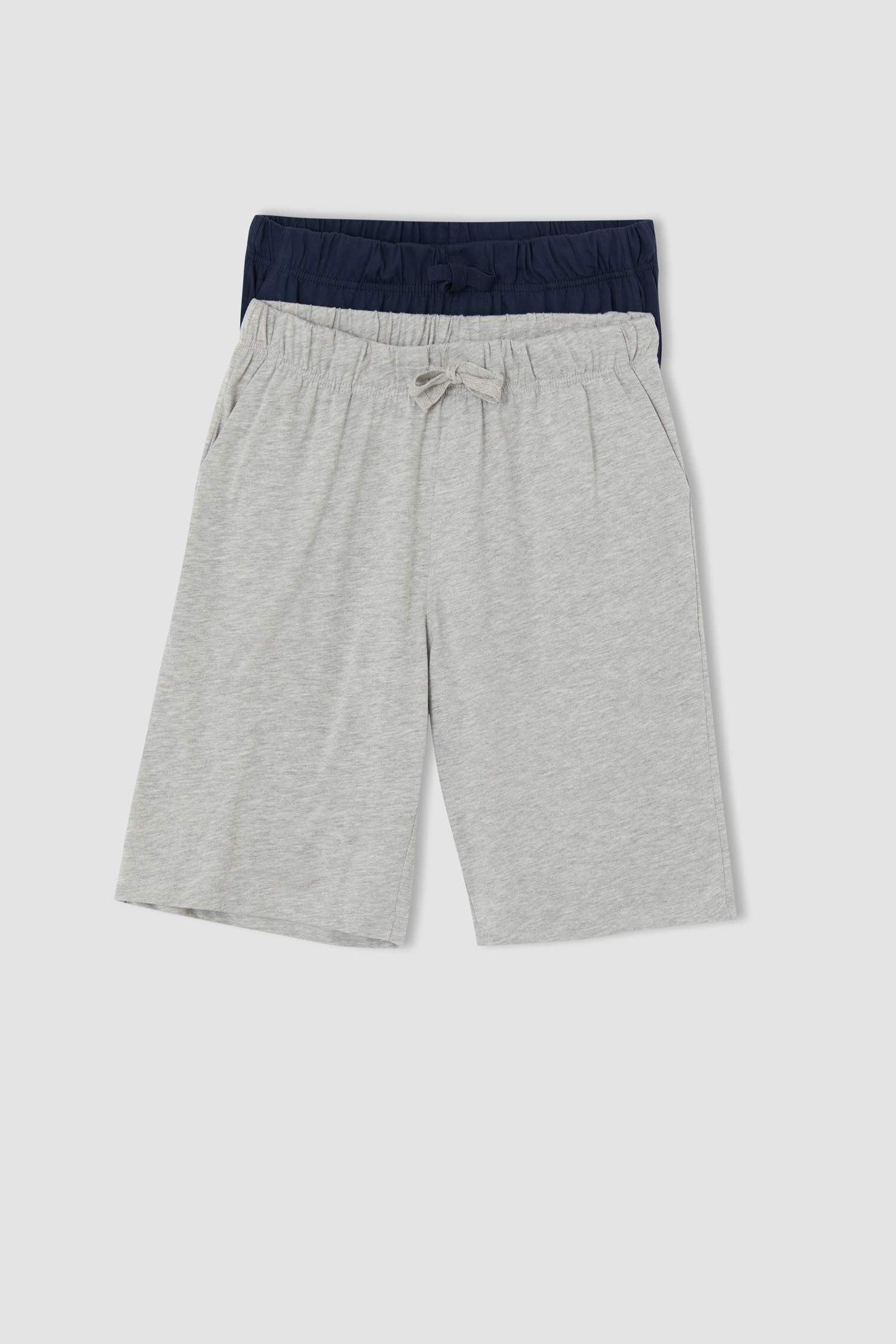 Regular Fit Beli Bağcıklı 2'li Şort Pijama Altı