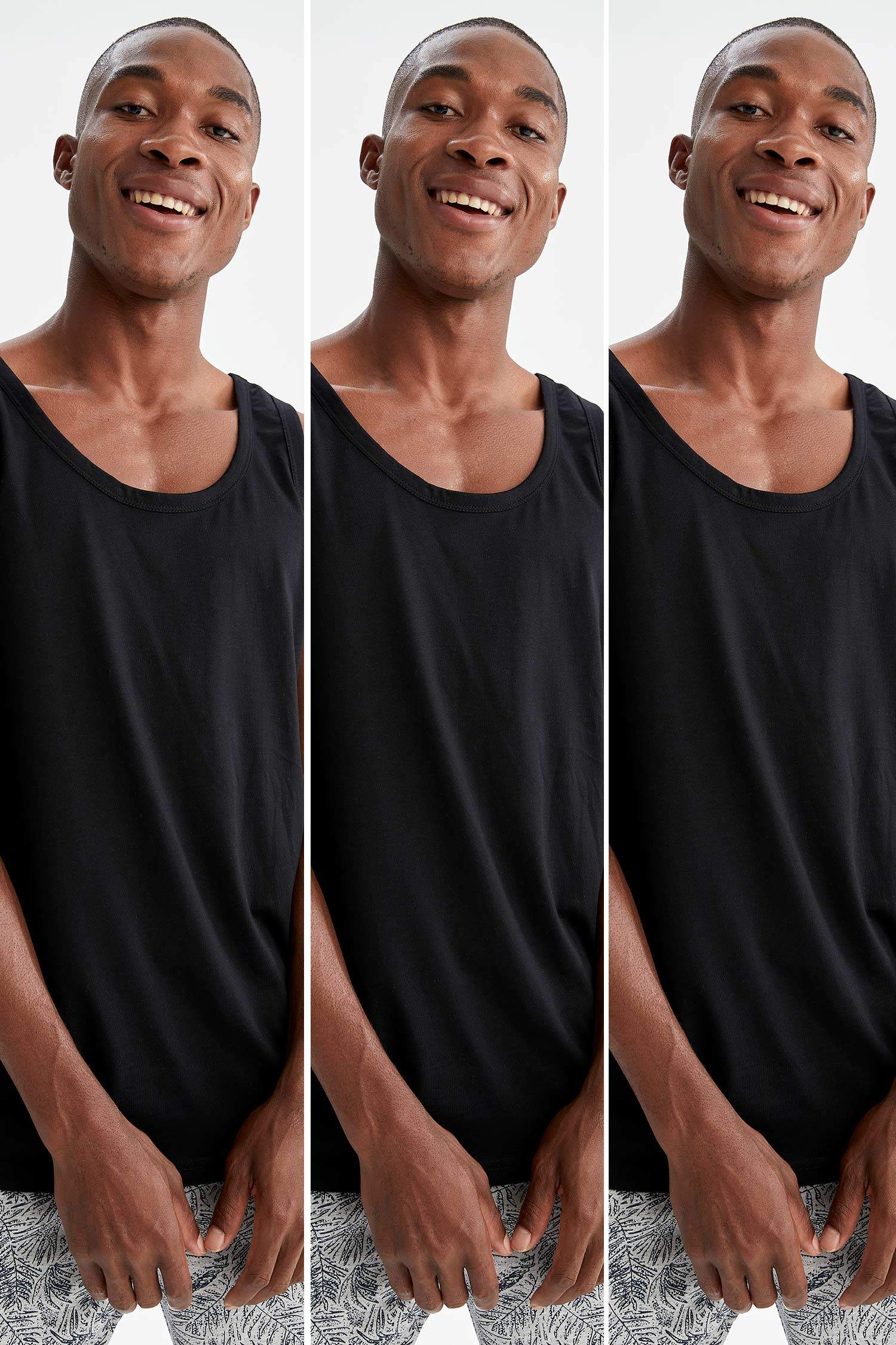 Slim Fit U Yaka 3'lü Atlet