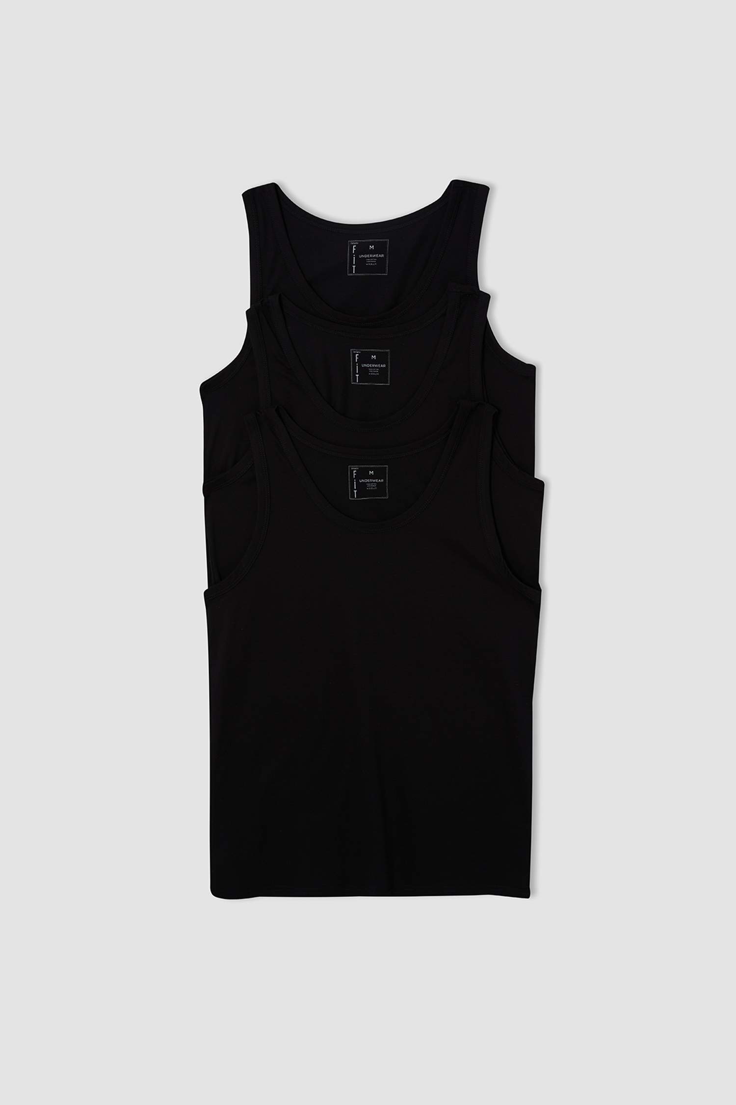 Slim Fit U Yaka 3'lü Atlet