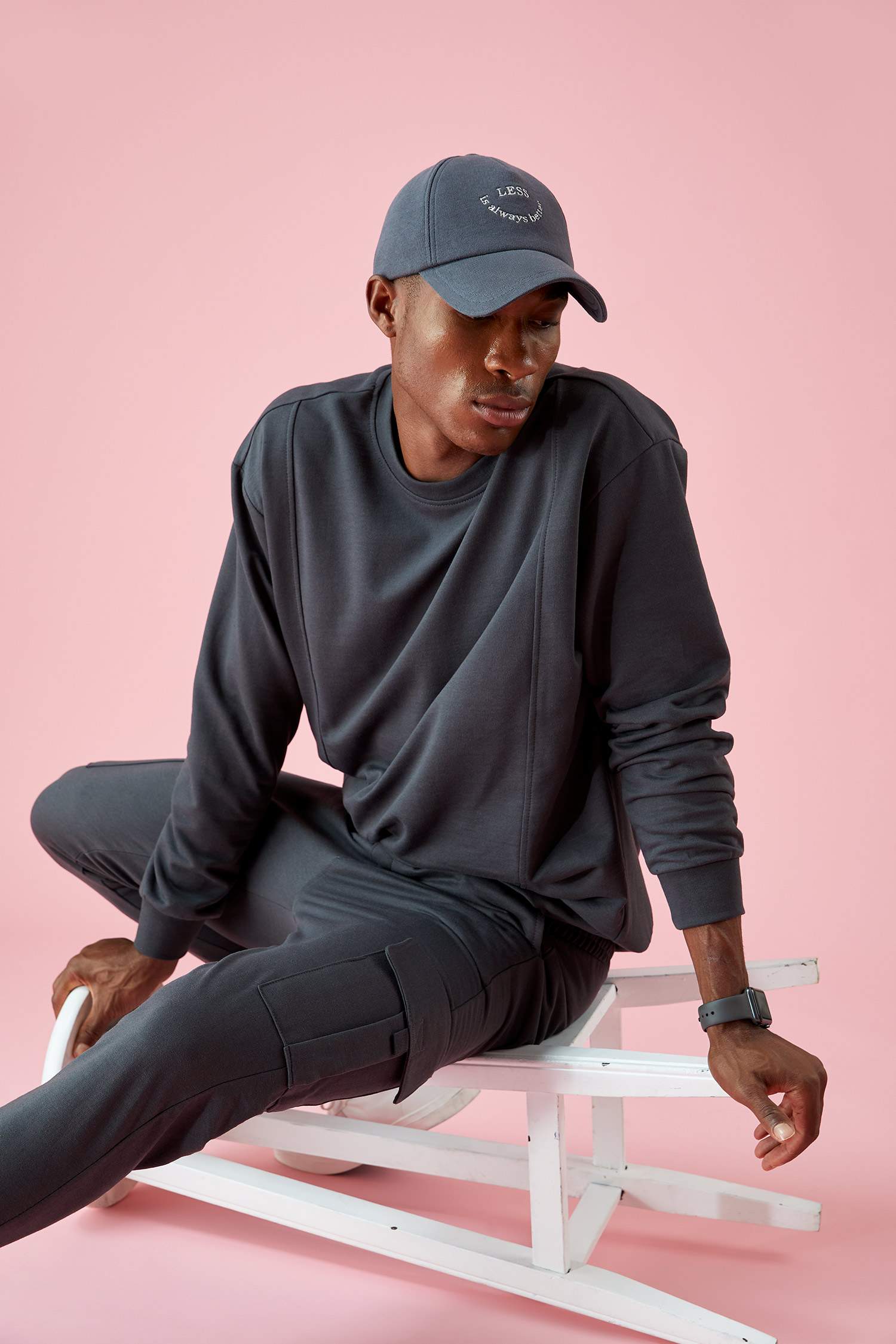 Oversize Fit Bisiklet Yaka Basic Sweatshirt