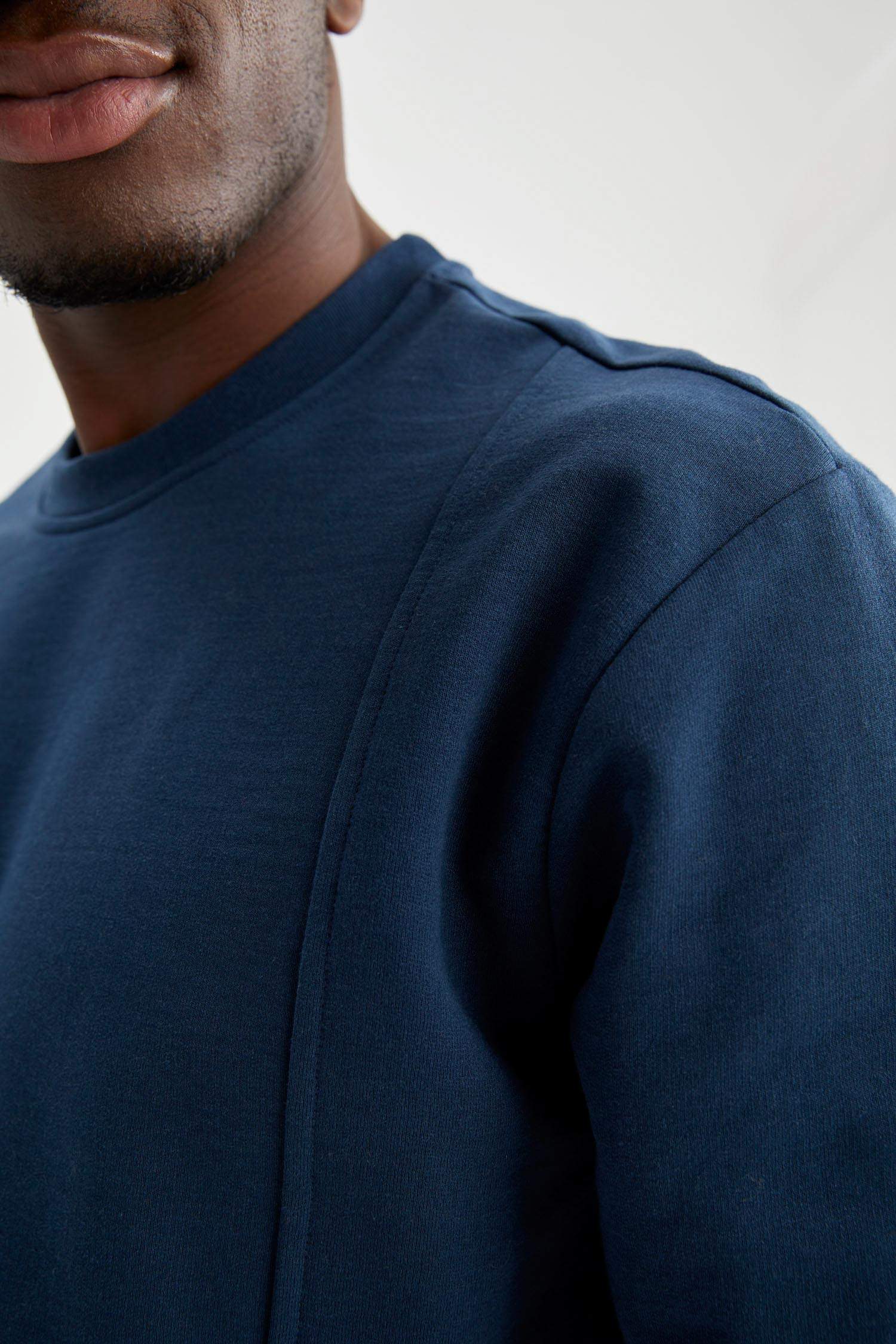 Oversize Fit Bisiklet Yaka Basic Sweatshirt
