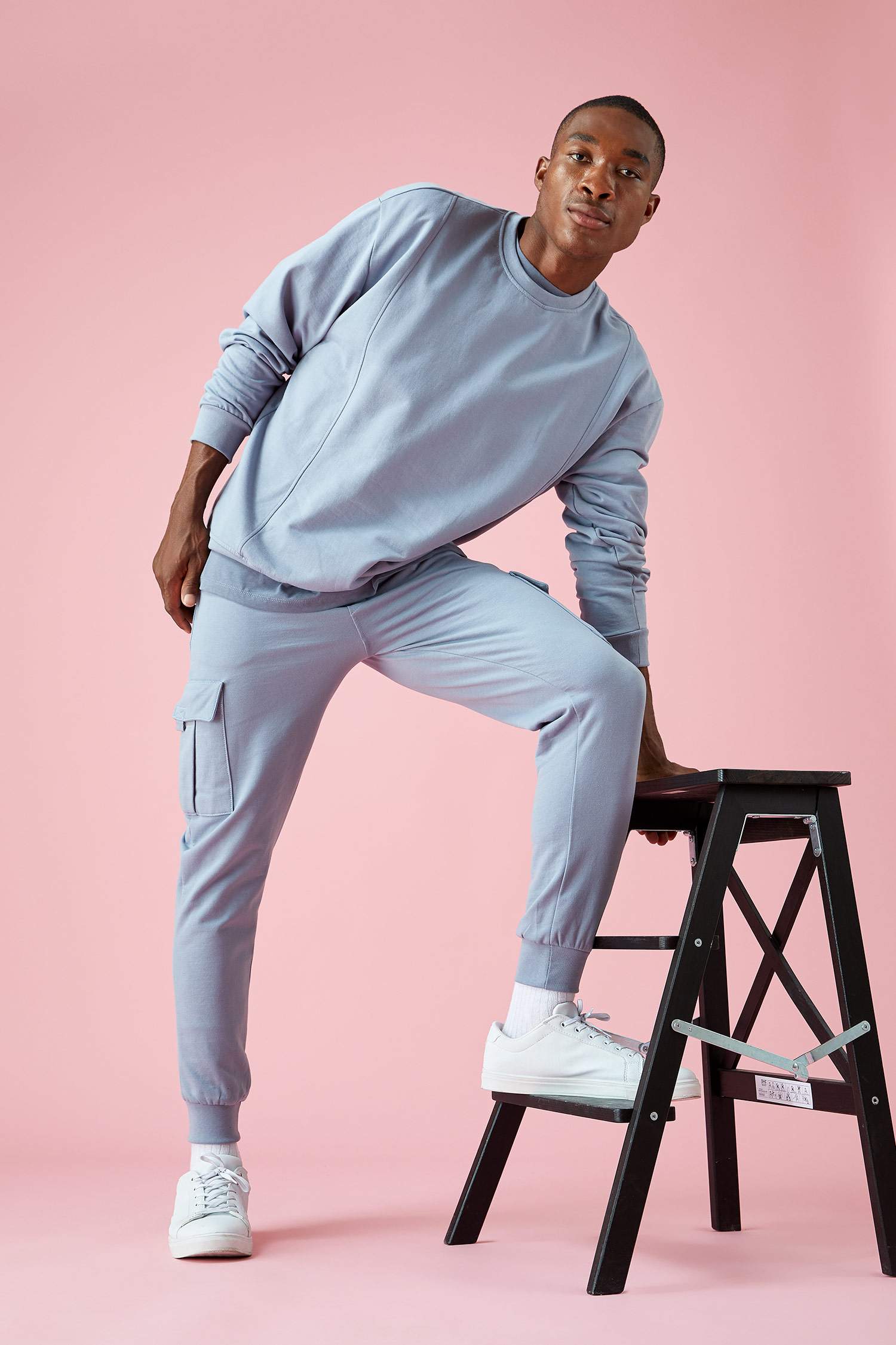 Oversize Fit Bisiklet Yaka Basic Sweatshirt
