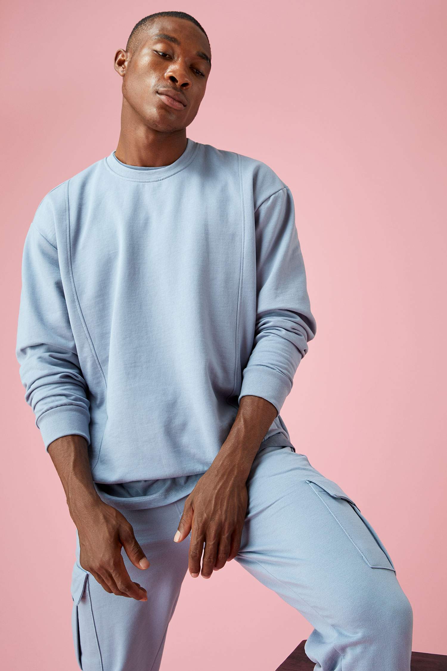 Oversize Fit Bisiklet Yaka Basic Sweatshirt