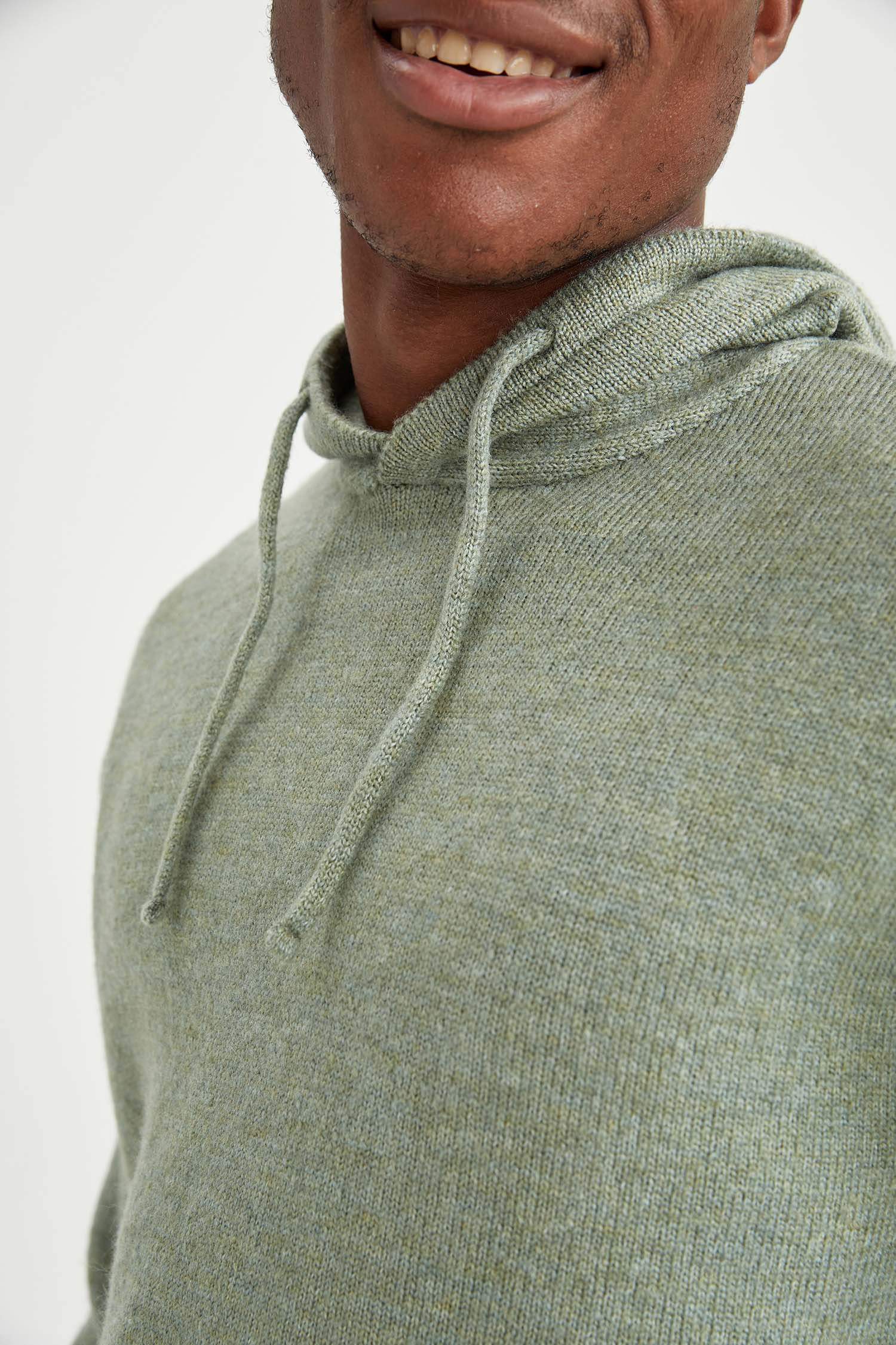 Relax Fit Kapüşonlu Triko Sweatshirt