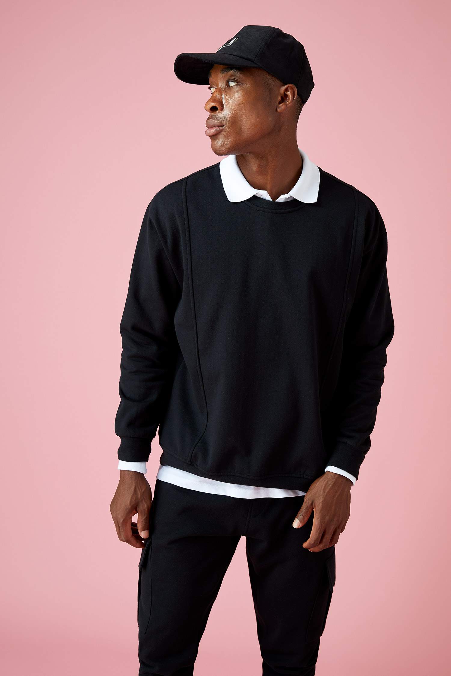 Oversize Fit Bisiklet Yaka Basic Sweatshirt
