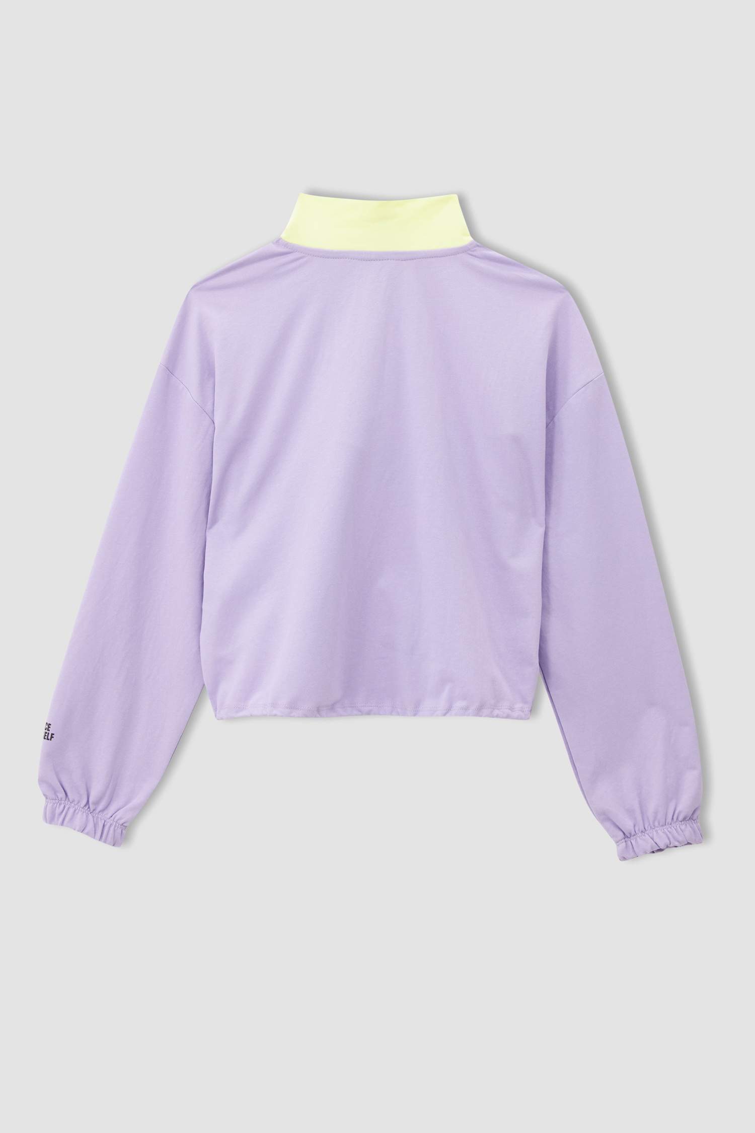 Renk Bloklu Yarım Fermuarlı Sweatshirt