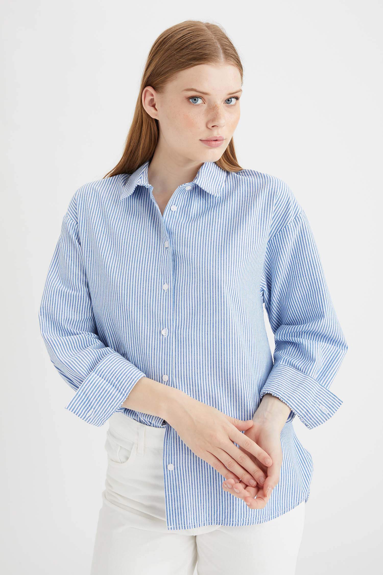 Çizgili Loose Fit Gömlek
