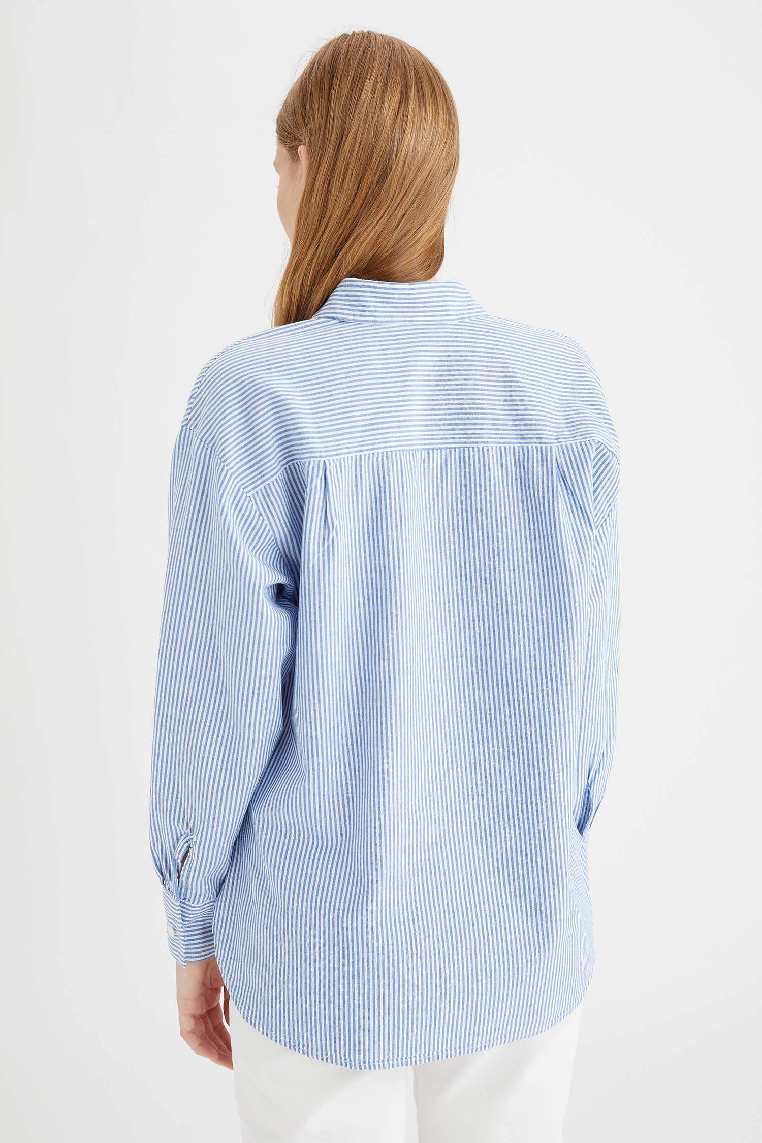 Çizgili Loose Fit Gömlek