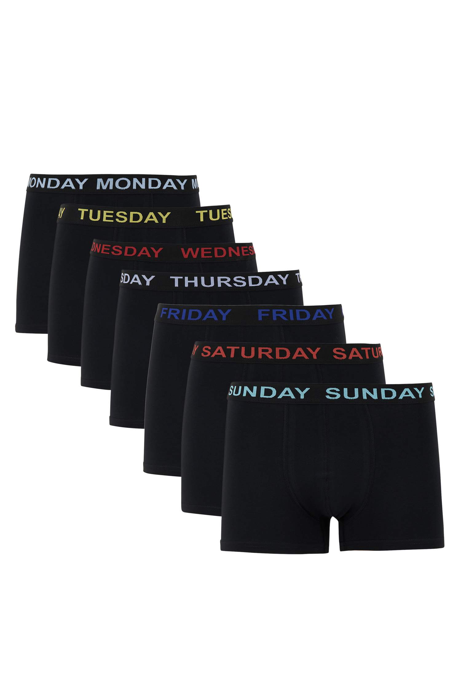 Slim Fit Slogan Baskılı Esnek Kumaş 7'li Boxer
