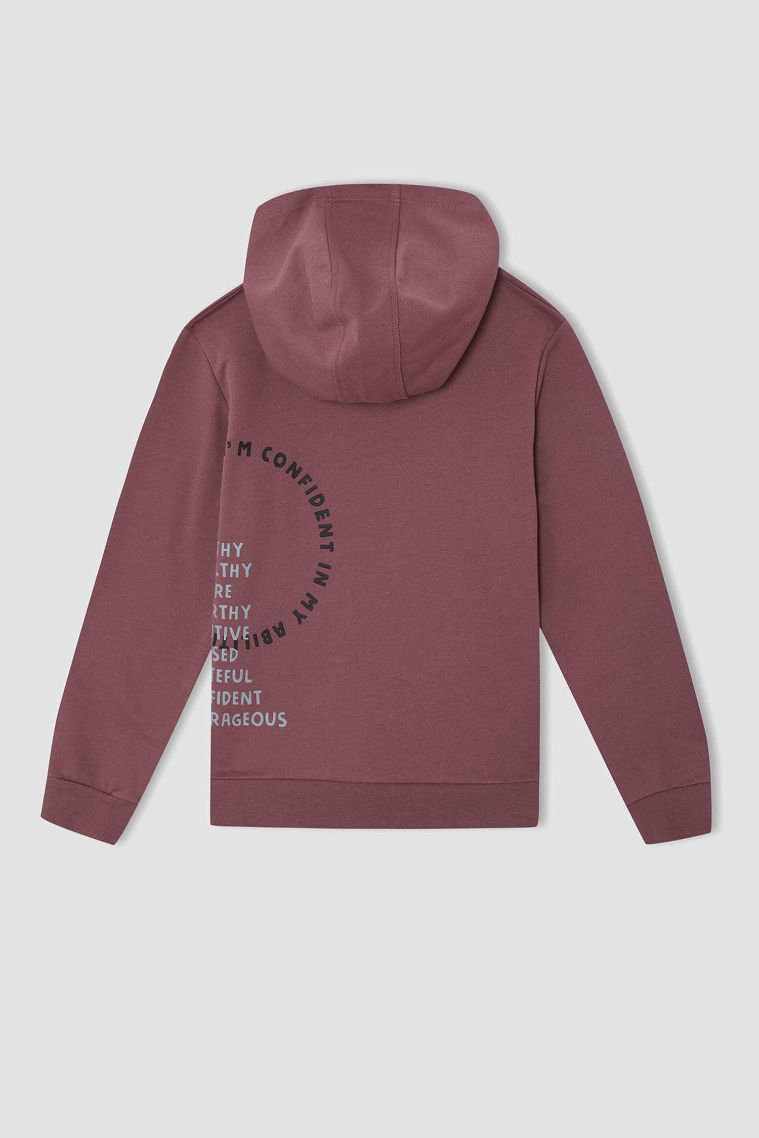 Erkek Çocuk Regular Fit Sırt Baskılı Kapüşonlu Sweatshirt