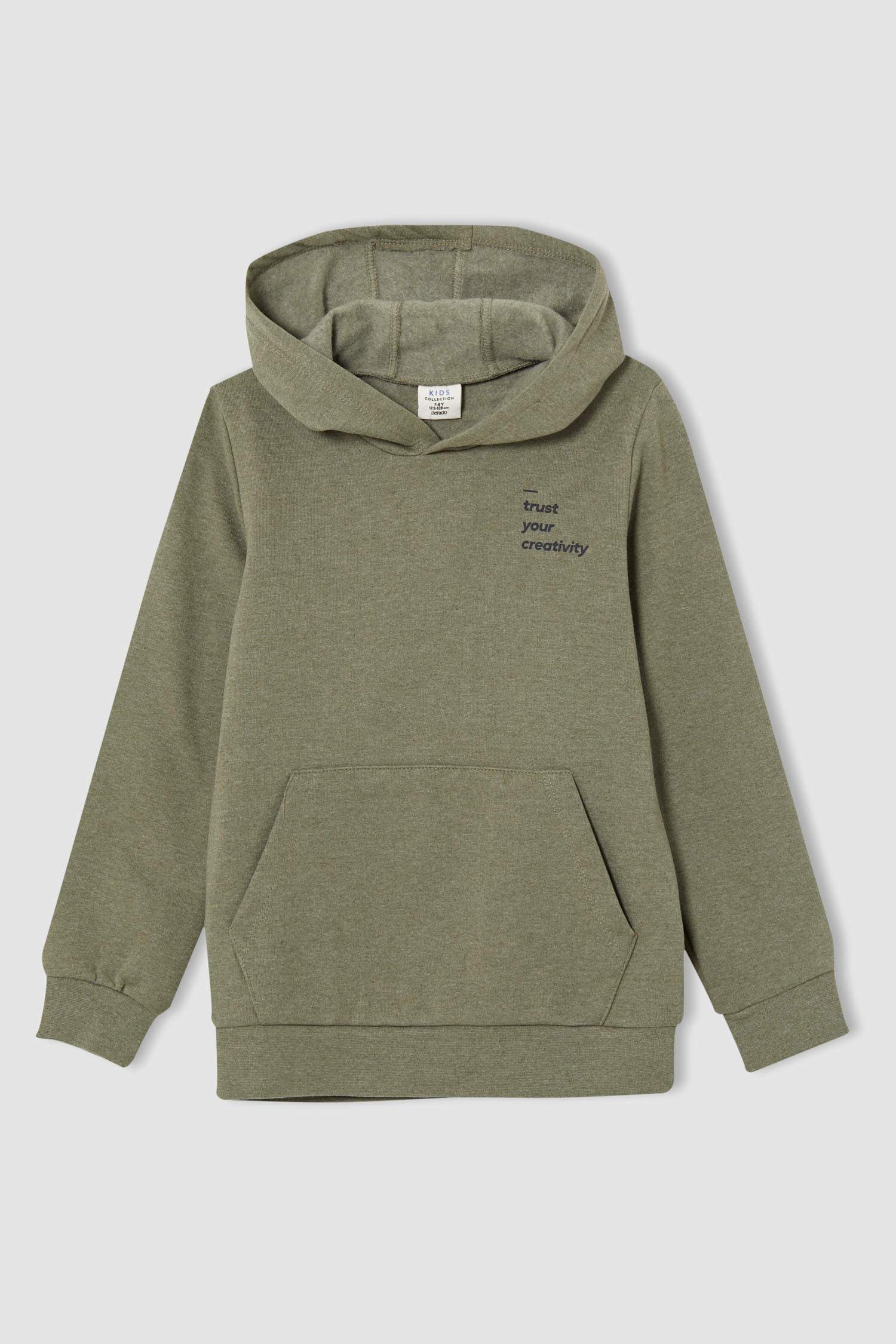 Erkek Çocuk Regular Fit Kapüşonlu Kanguru Cepli Sweatshirt
