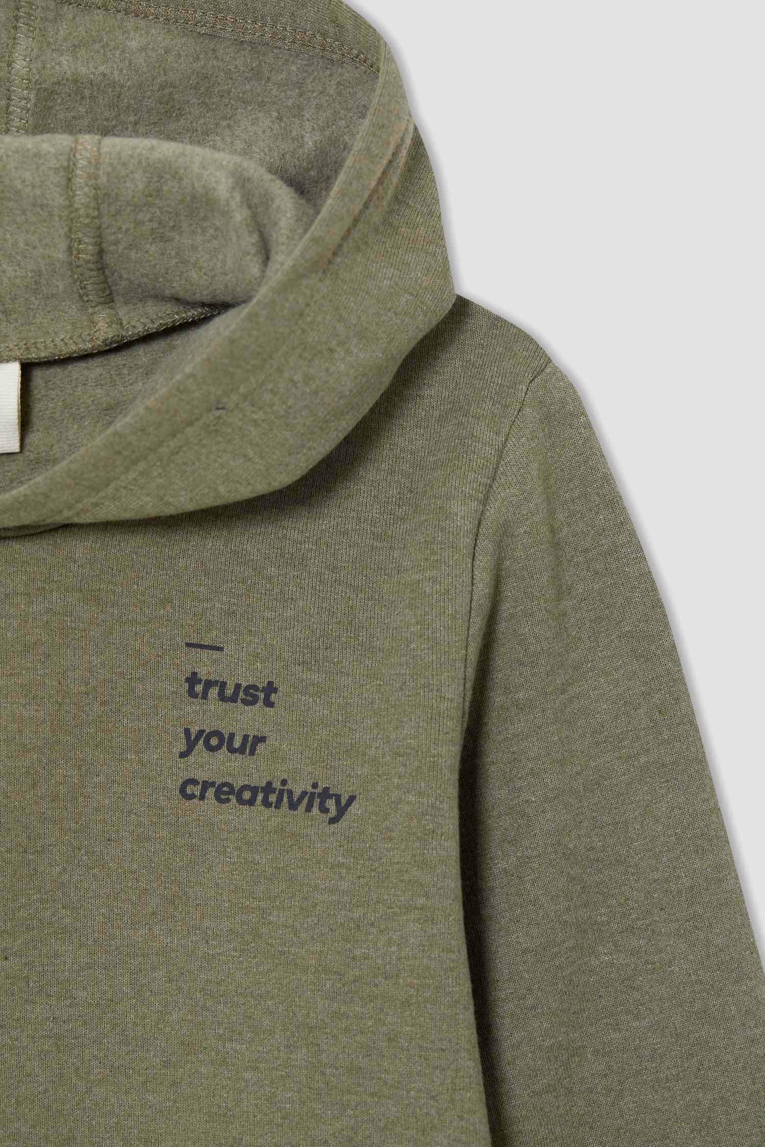 Erkek Çocuk Regular Fit Kapüşonlu Kanguru Cepli Sweatshirt
