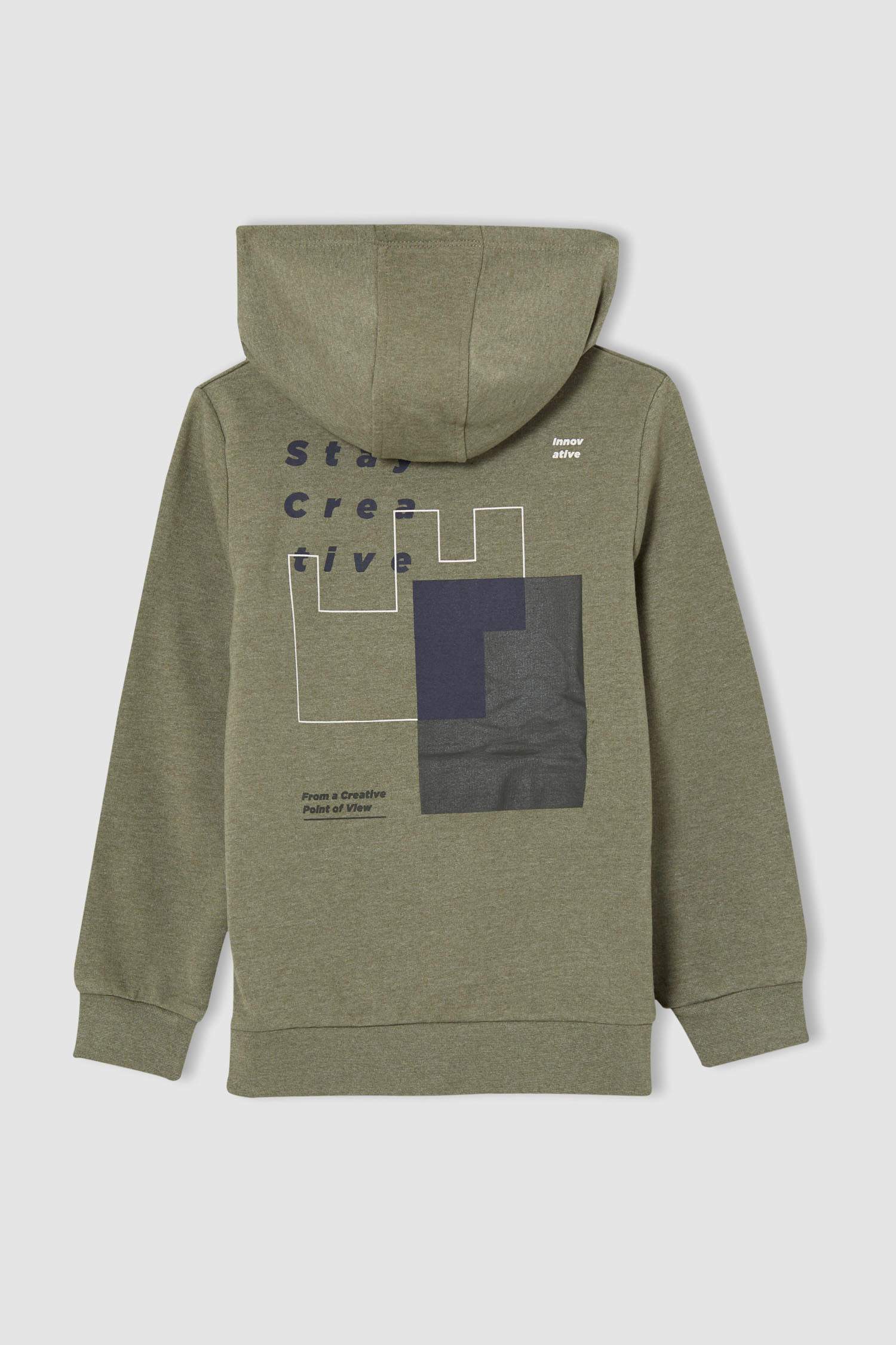 Erkek Çocuk Regular Fit Kapüşonlu Kanguru Cepli Sweatshirt