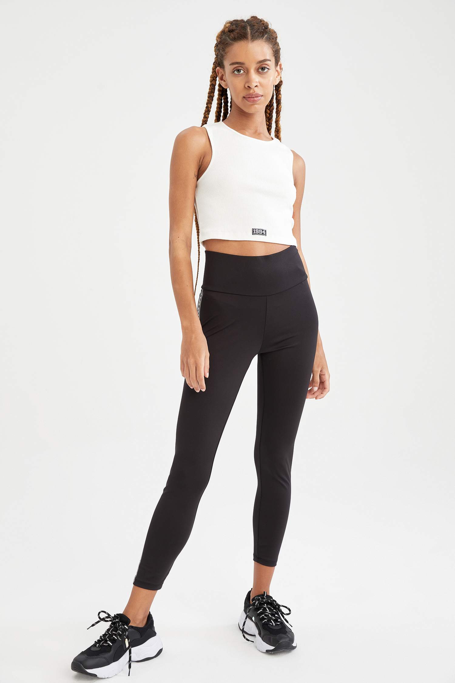 Slim Fit Bisiklet Yaka Crop Kaşkorse Atlet