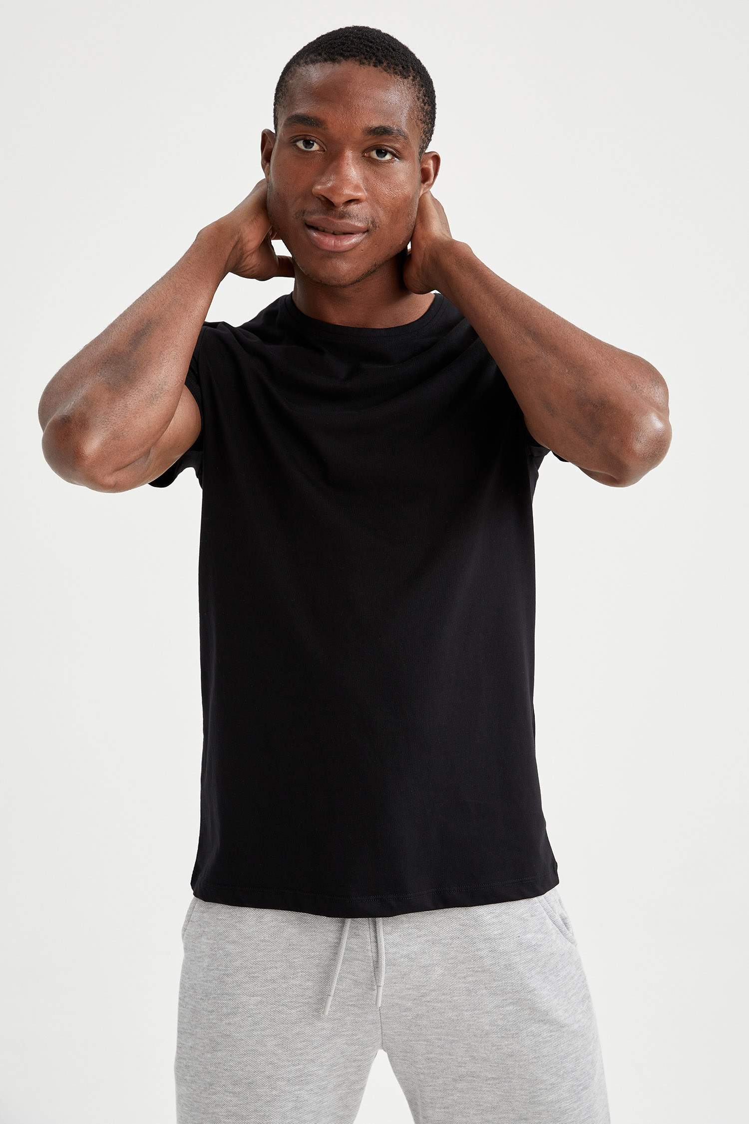 Slim Fit Bisiklet Yaka Basic Pijama Üstü