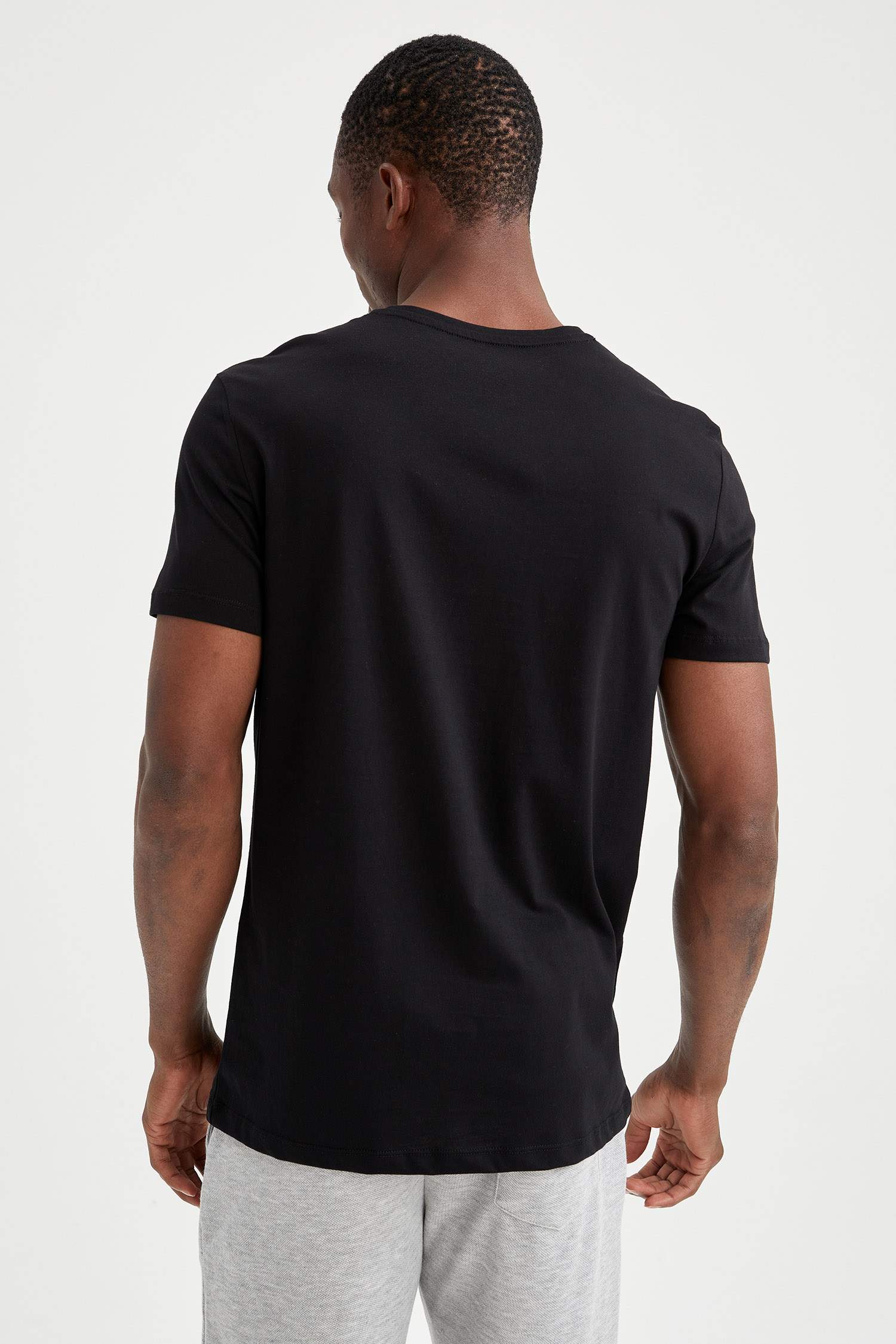 Slim Fit Bisiklet Yaka Basic Pijama Üstü