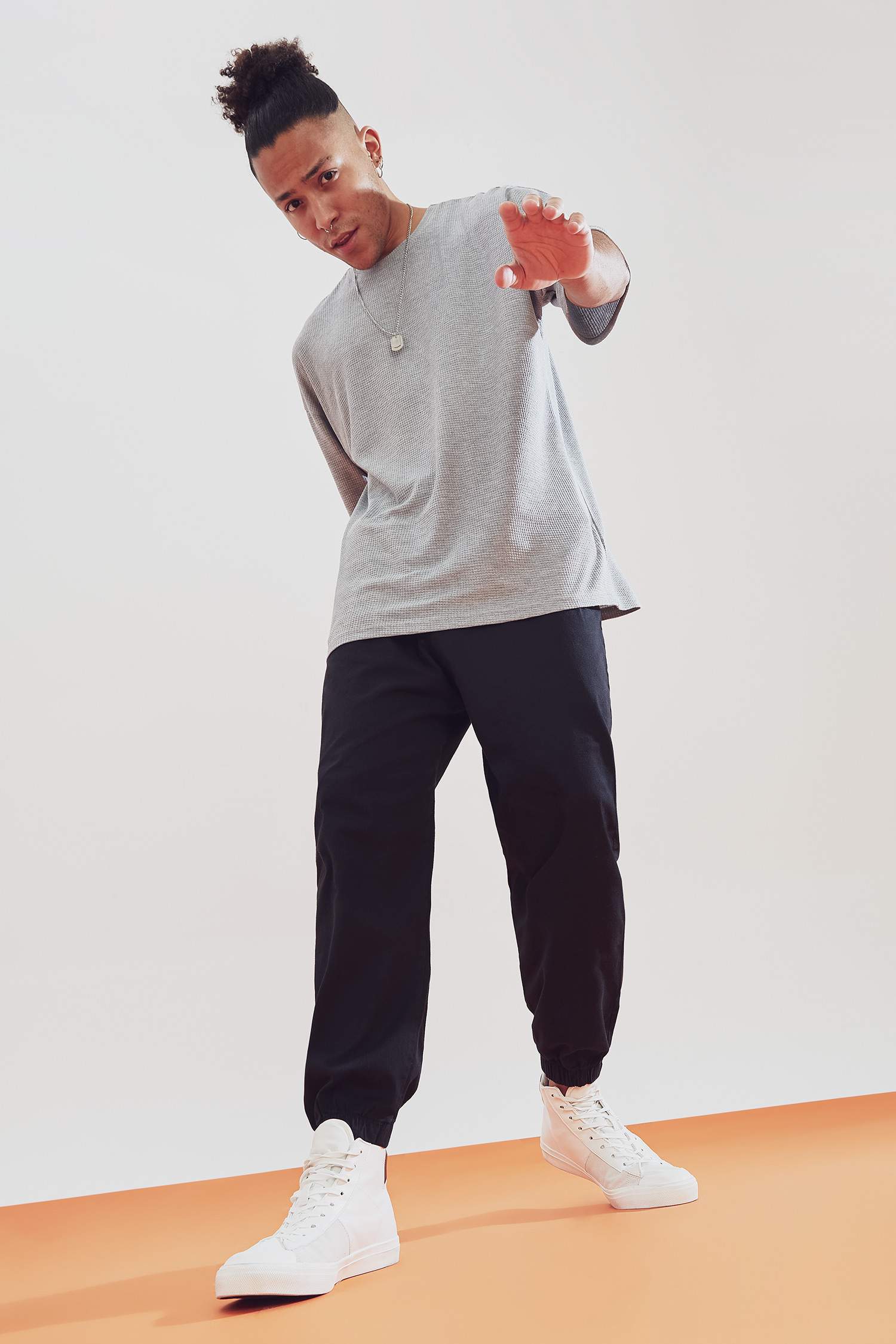 Regular Fit Beli Bağcıklı Likralı Jogger Pantolon