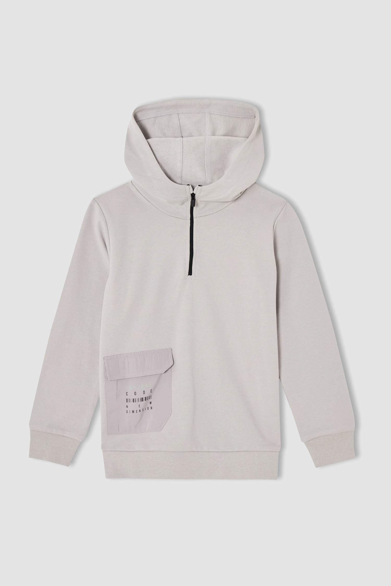 Erkek Çocuk Regular Fit Kapüşonlu Cepli Sweatshirt