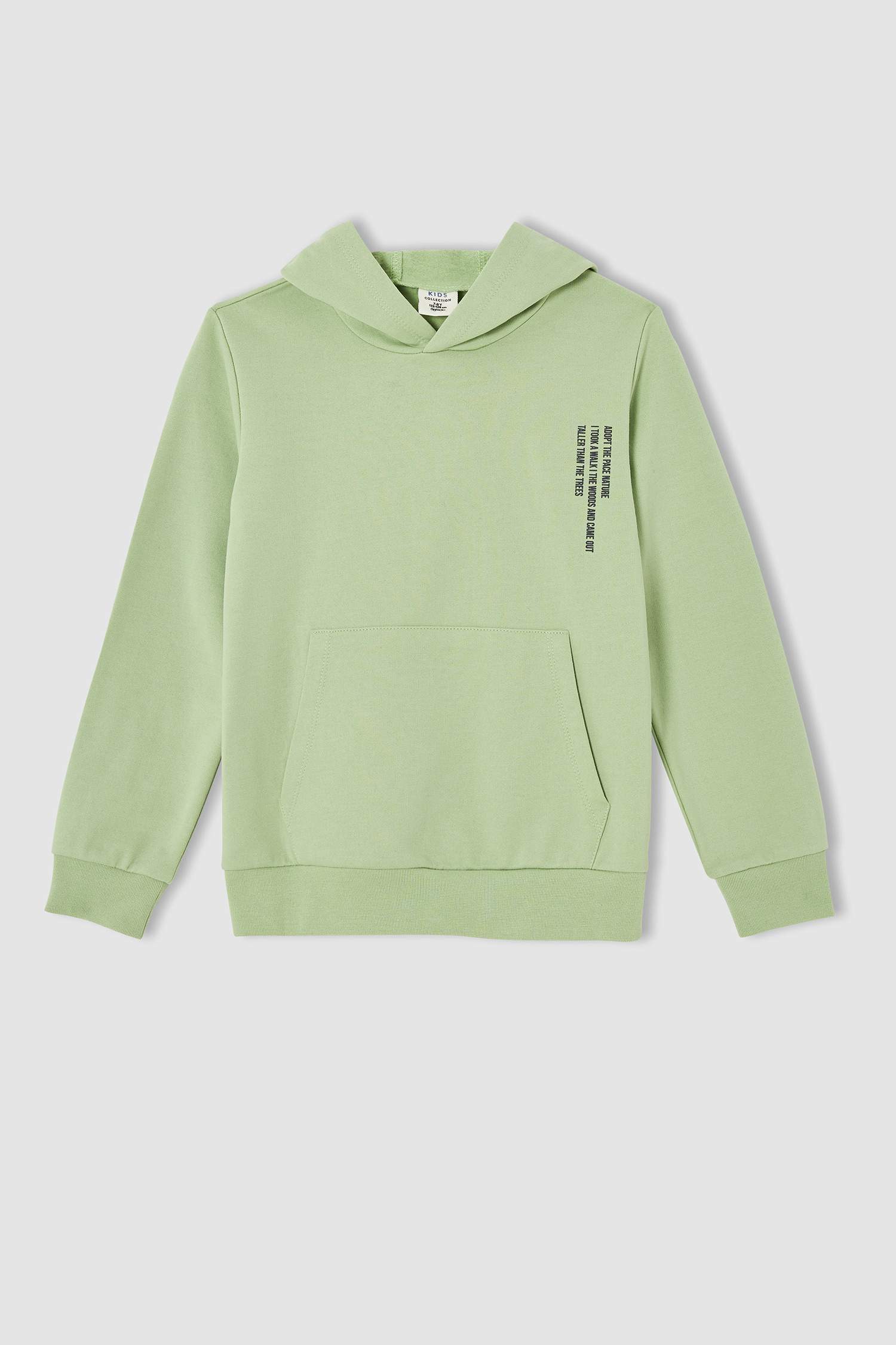 Erkek Çocuk Regular Fit Sırt Baskılı Kapüşonlu Kanguru Cepli Sweatshirt