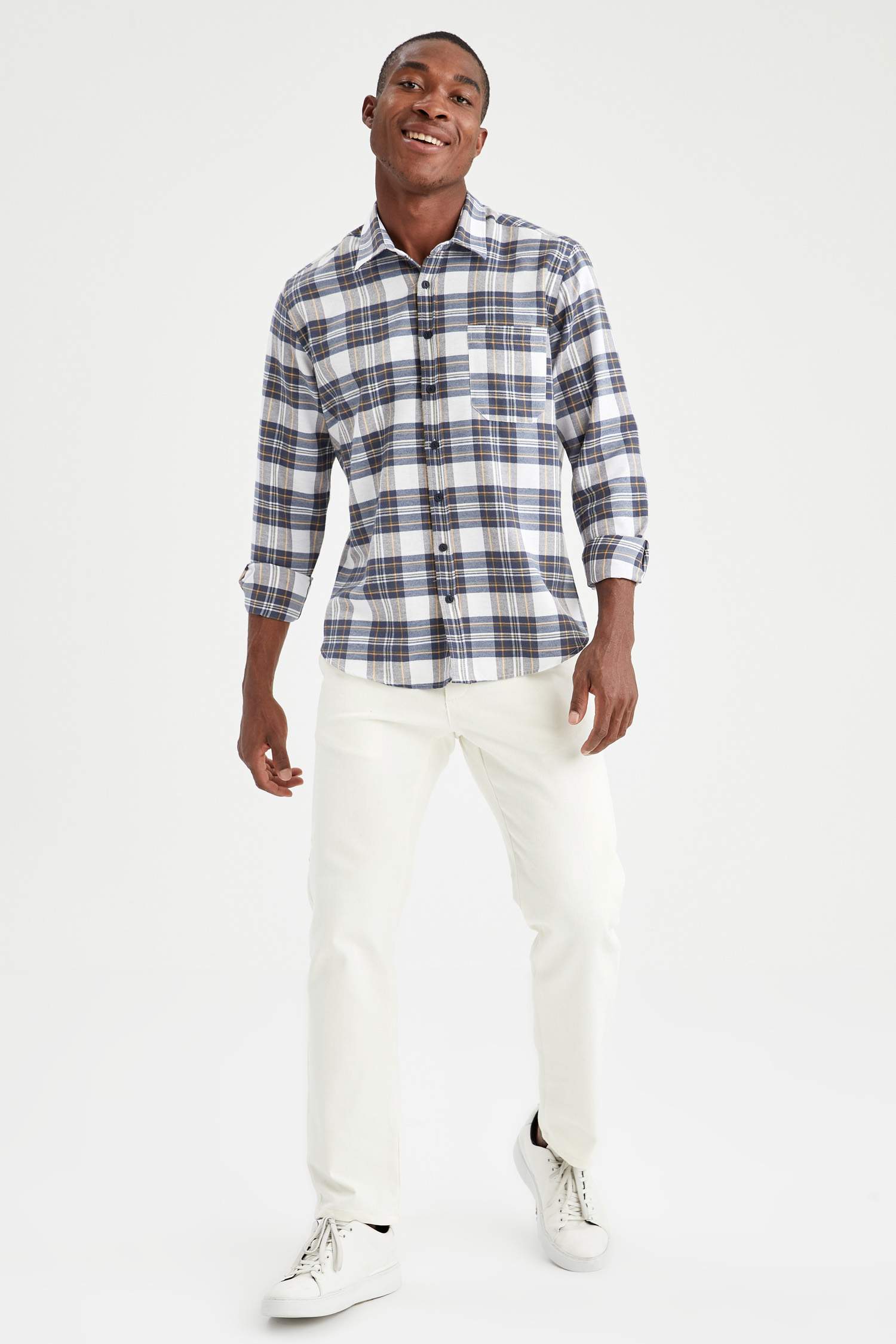 Modern Fit Ekose Desenli Uzun Kollu Oduncu Gömlek