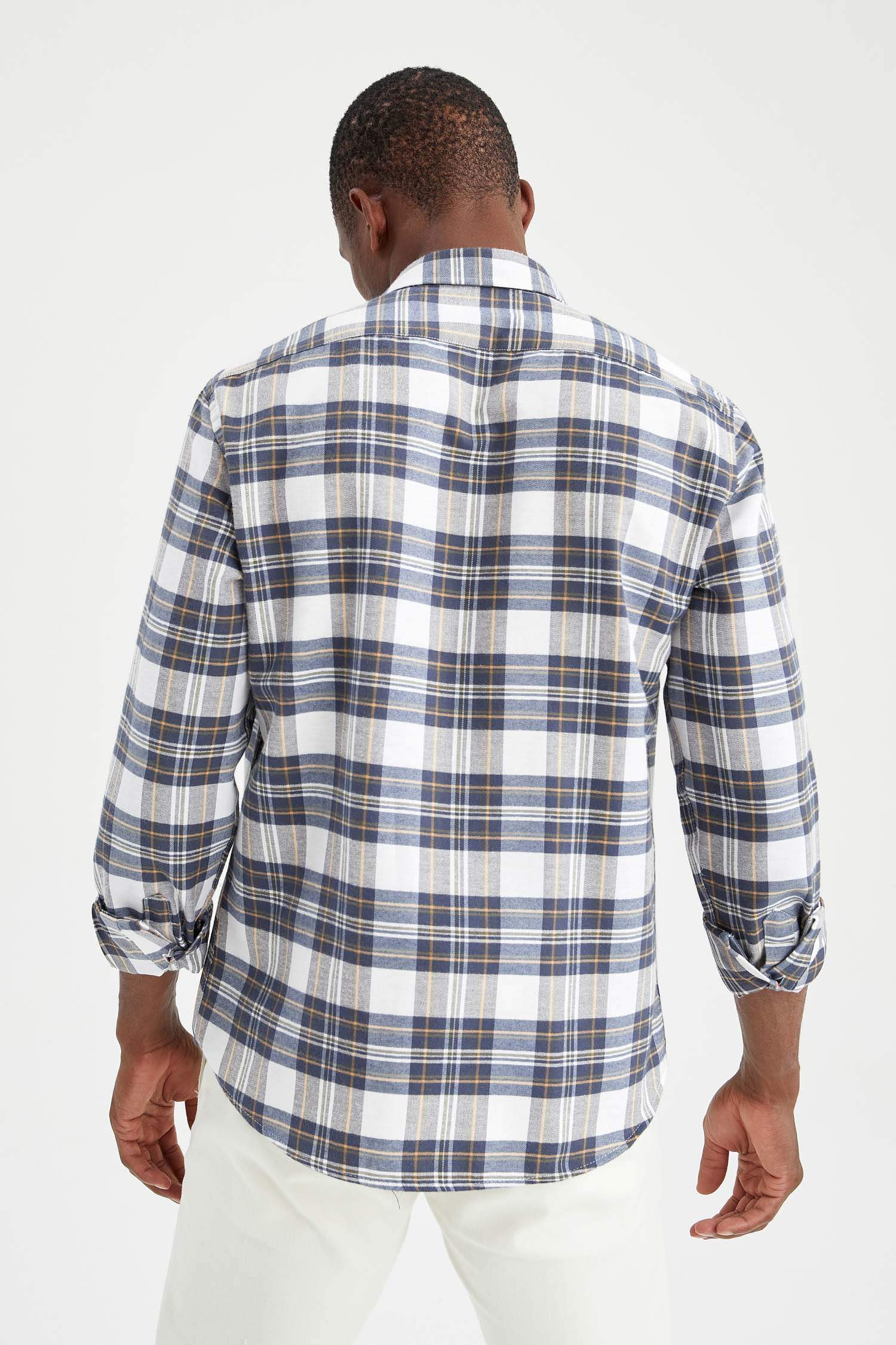 Modern Fit Ekose Desenli Uzun Kollu Oduncu Gömlek