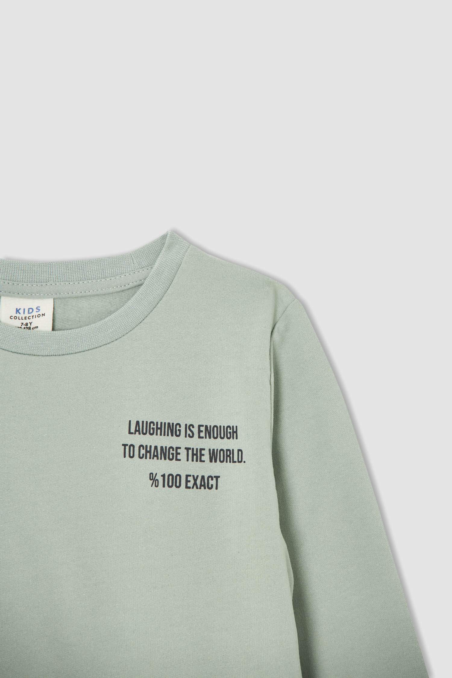 Erkek Çocuk Relax Fit Slogan Baskılı Sweatshirt